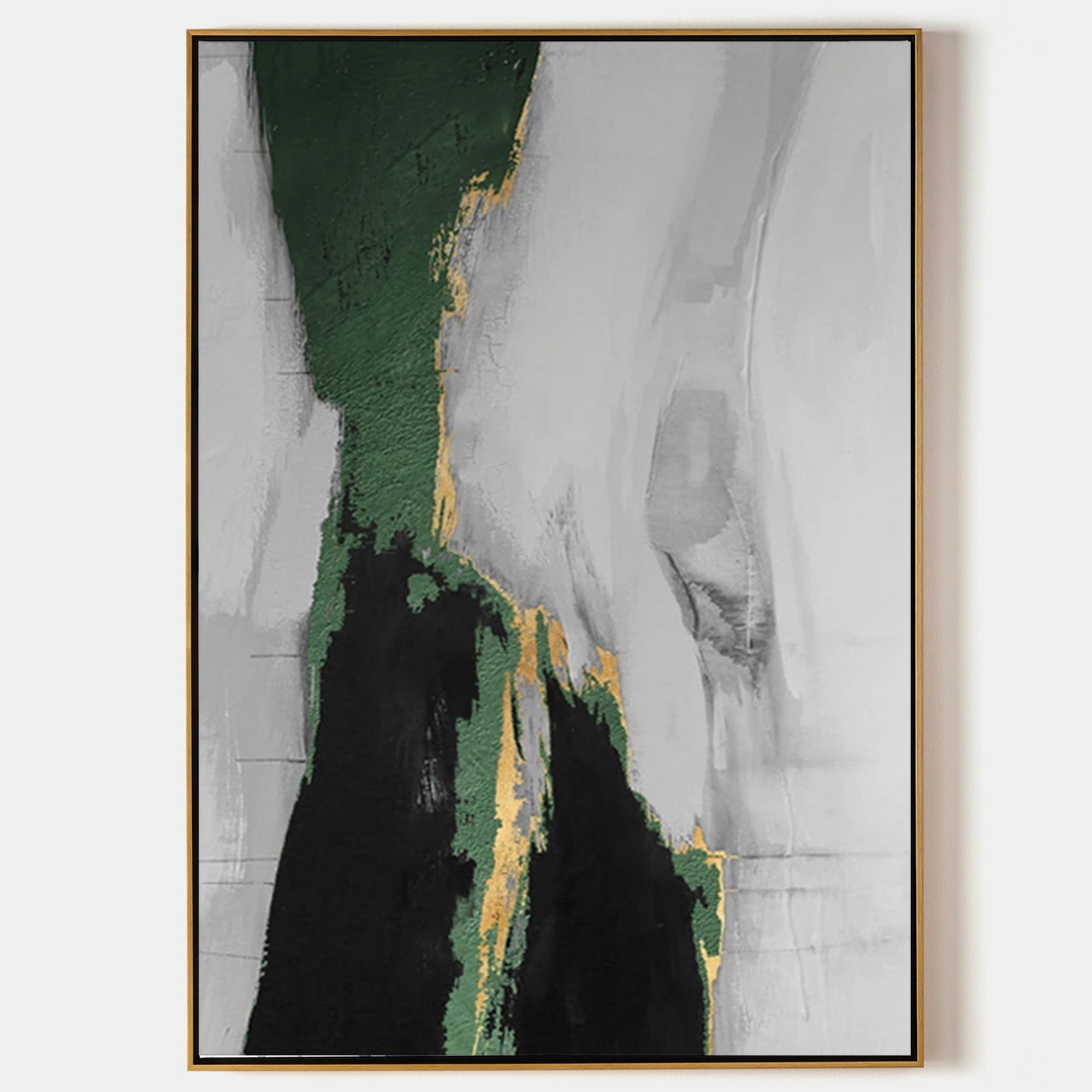 Green And Gold Abstract Painting ABAV133 - Neutralighting