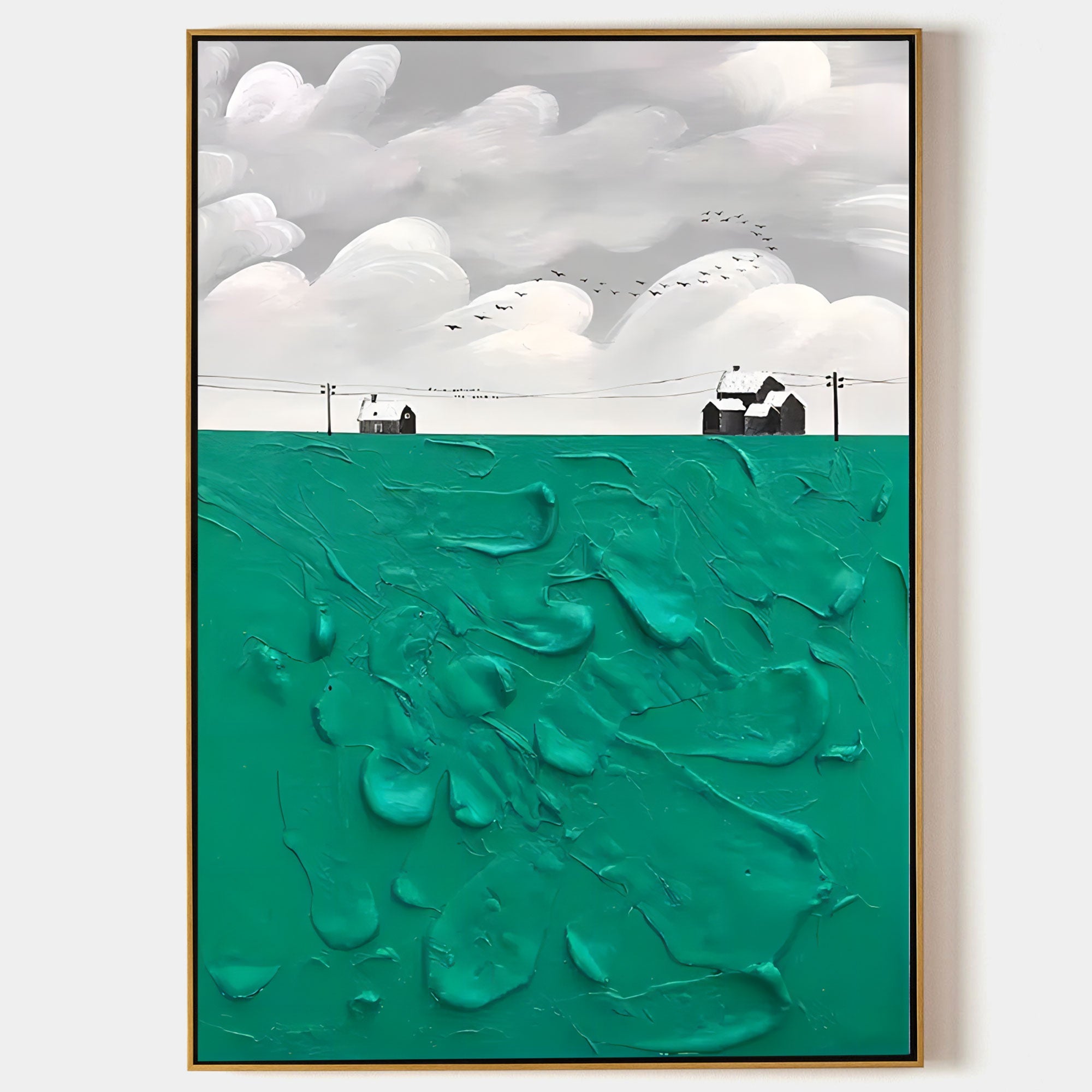 Wall Art Teal Green Countryside Farmhouse