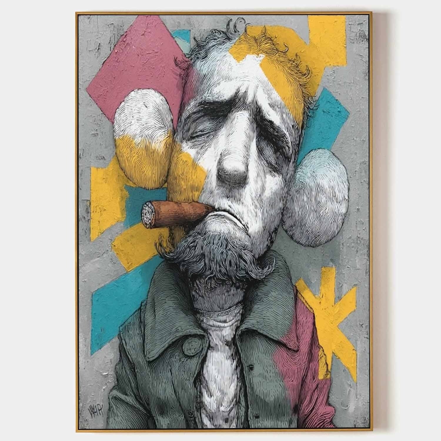 Kaws Bearded Gangster Pop Art Painting