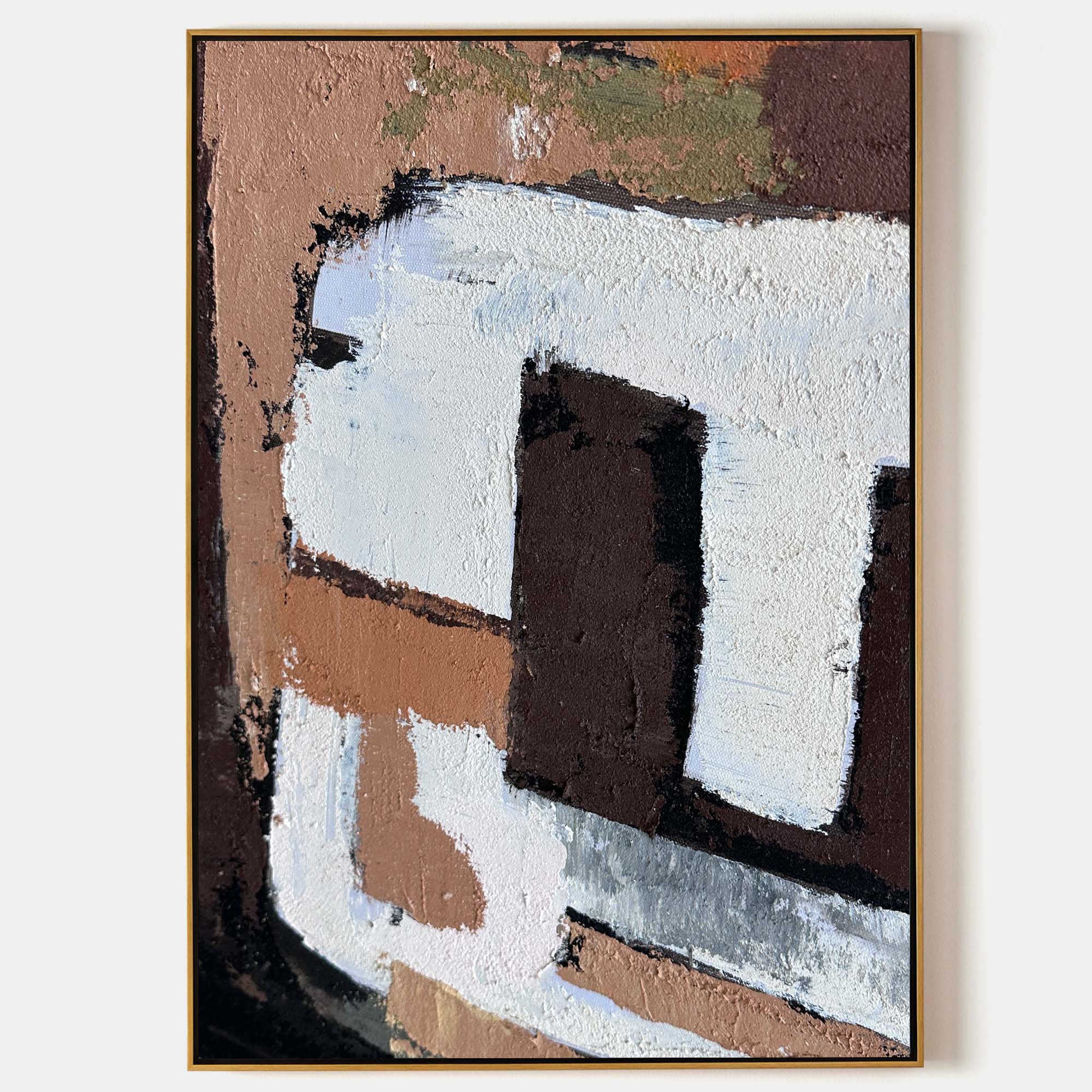 Textured Terracotta Abstract Oil Painting