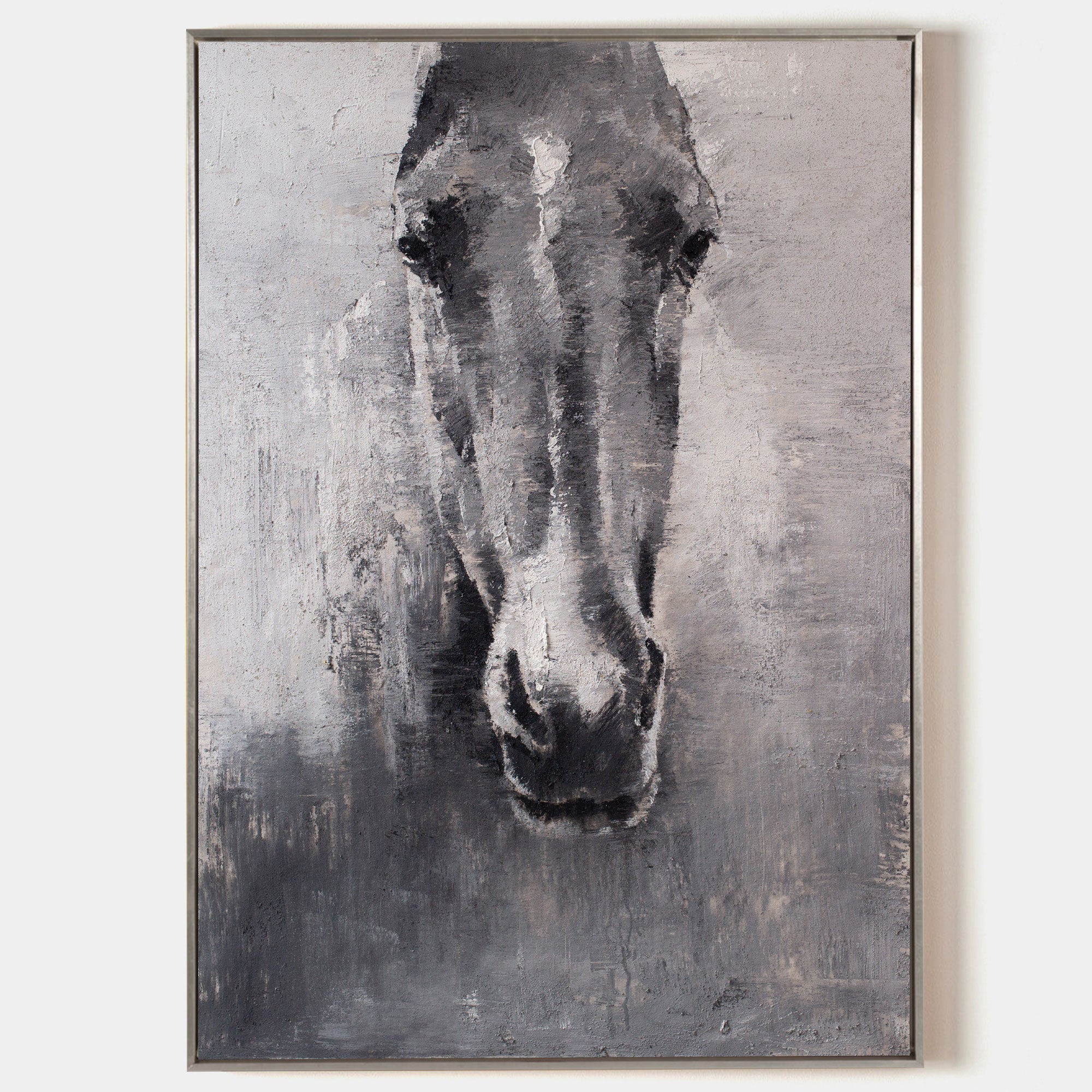 Grey White Abstract Horse Art ANH02 - Neutralighting