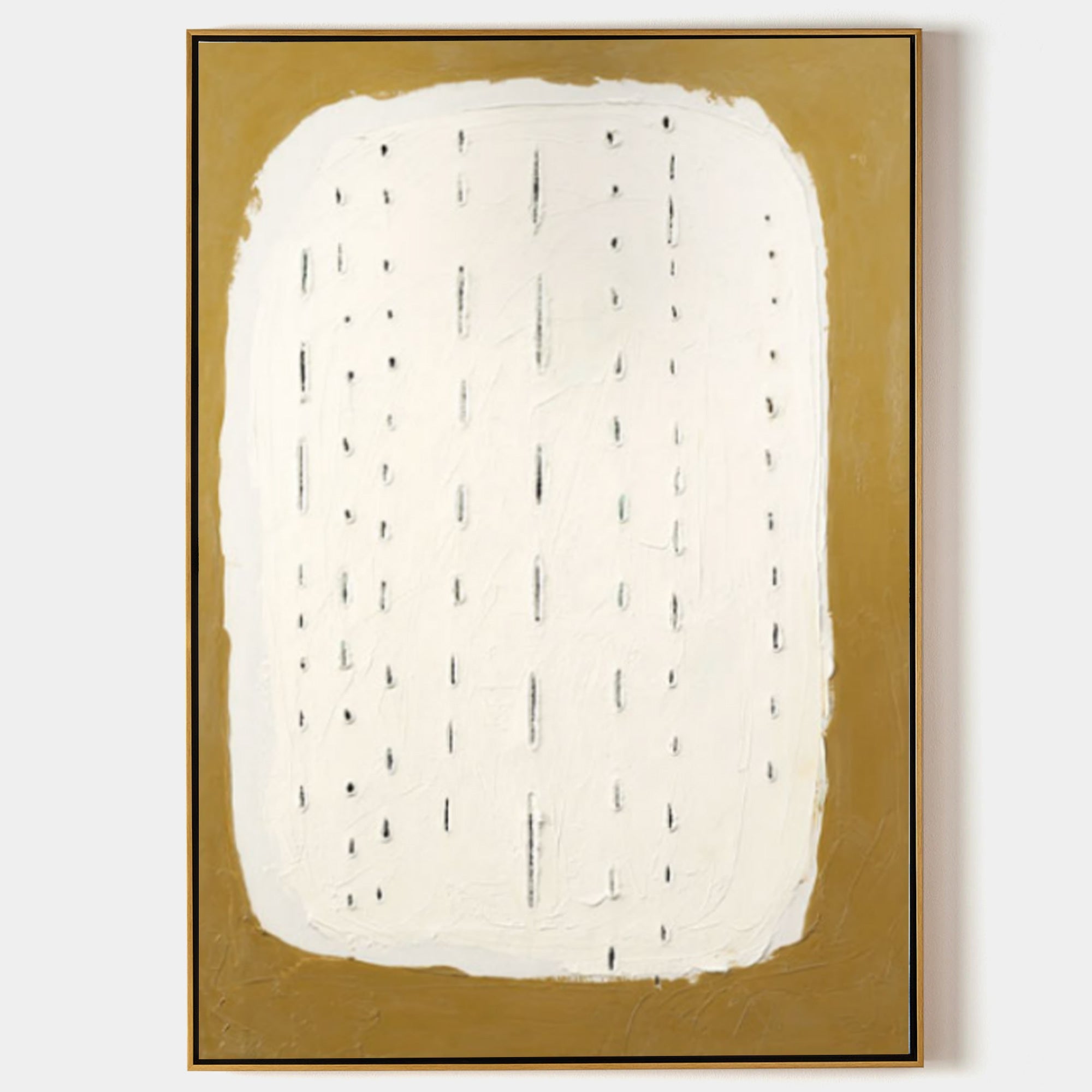 Wall Art Mustard White Vertical Line Abstract