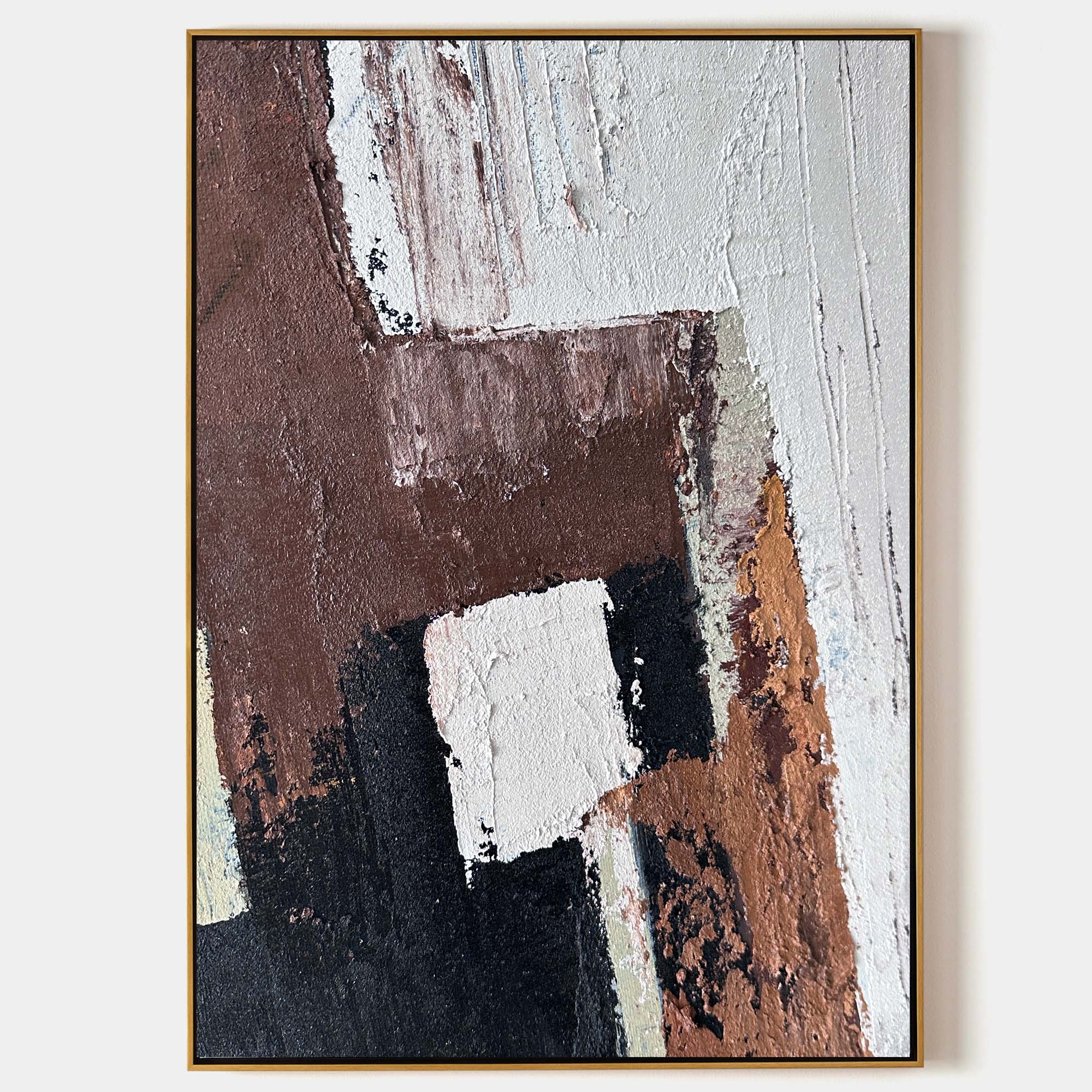 Earthy Brown Geometric Abstract Wall Art