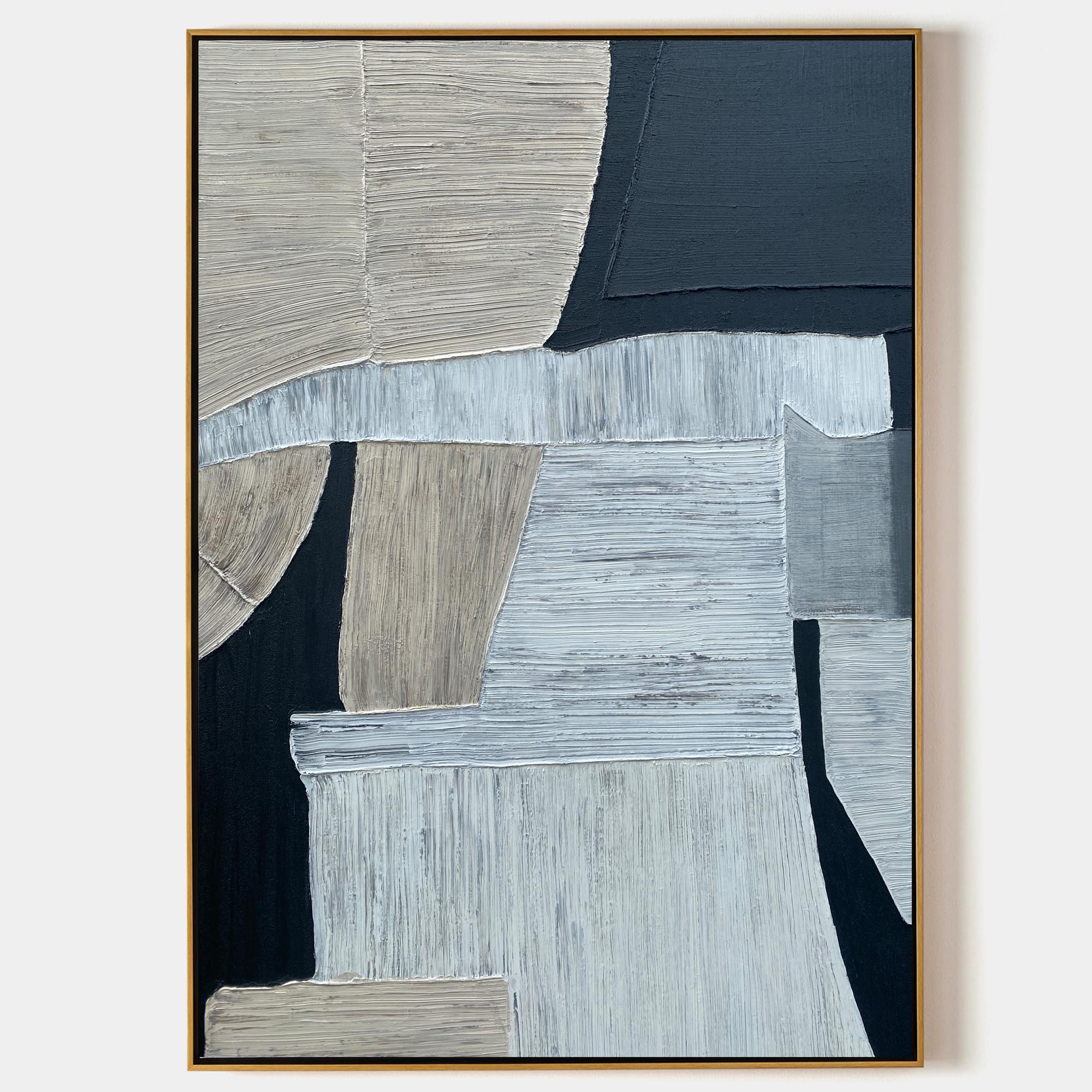 Black And Grey Abstract Painting ABAV209 - Neutralighting
