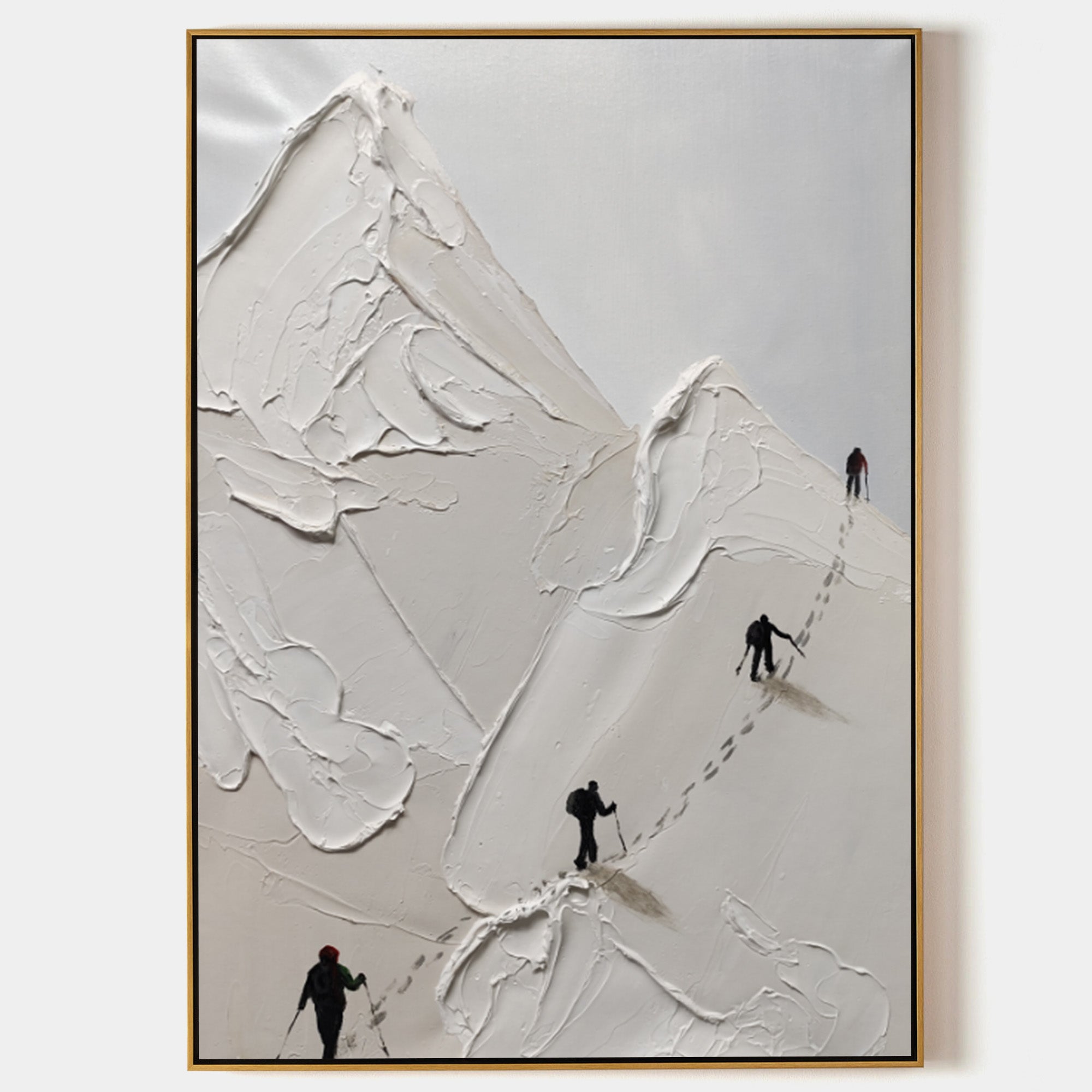 Skier Plaster Art Texture Painting - Letslighting