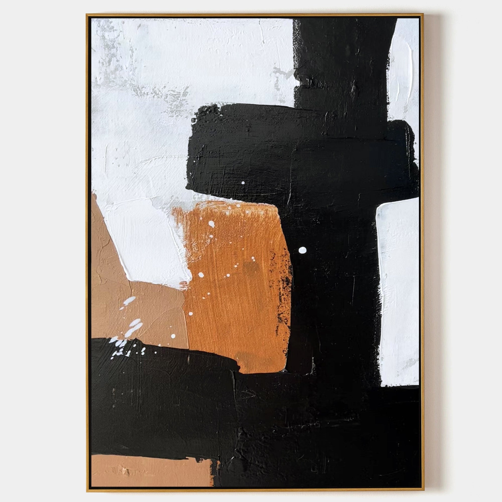 Block Geometric Minimal Abstract Unstretched Linen Canvas Wall Art