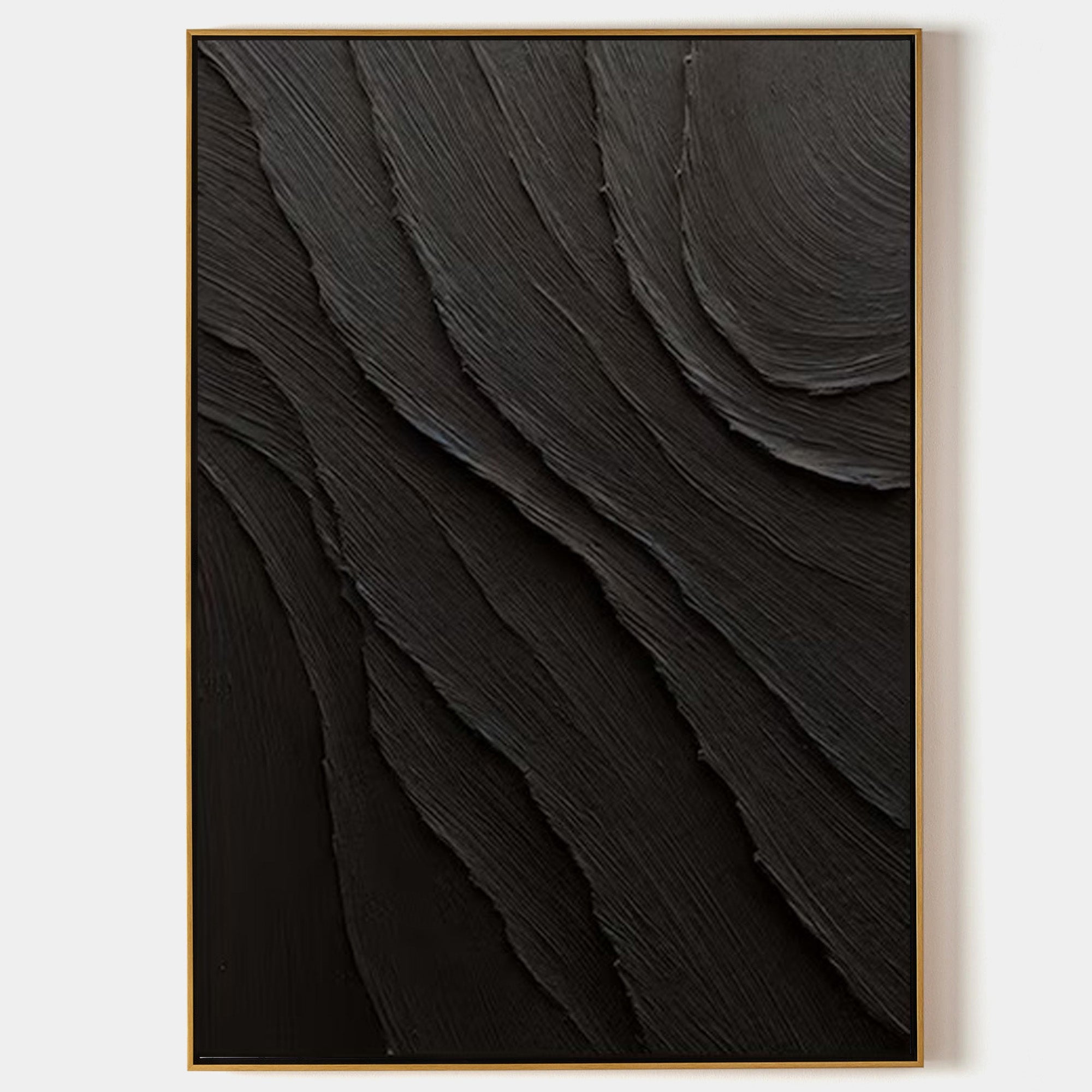 Wall Art Black Wave Contours