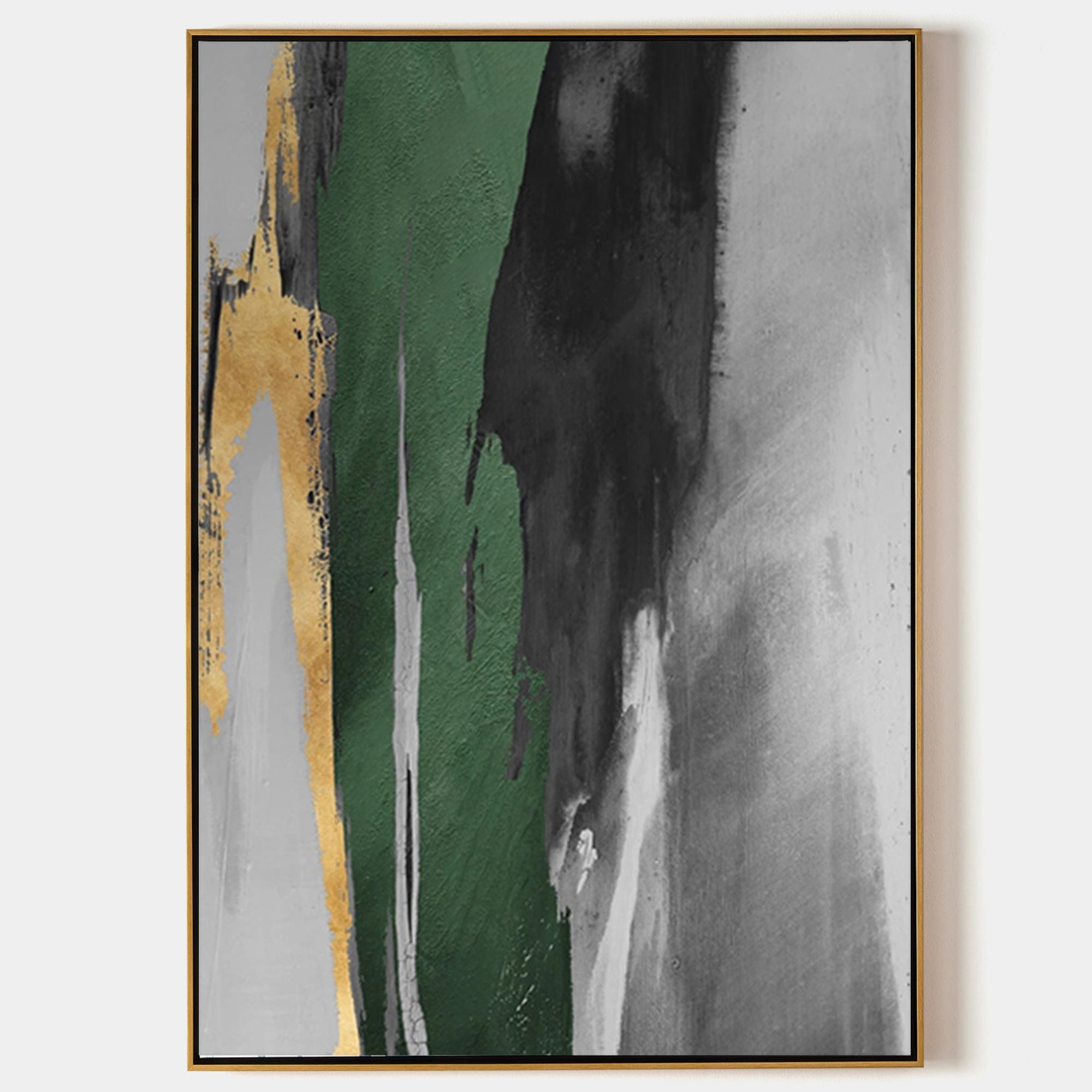 Green And Gold Abstract Painting