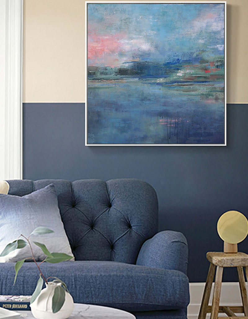 Dreamy Impressionist Waterscape  Blended Soft‑Hue Layered Textured Artwork