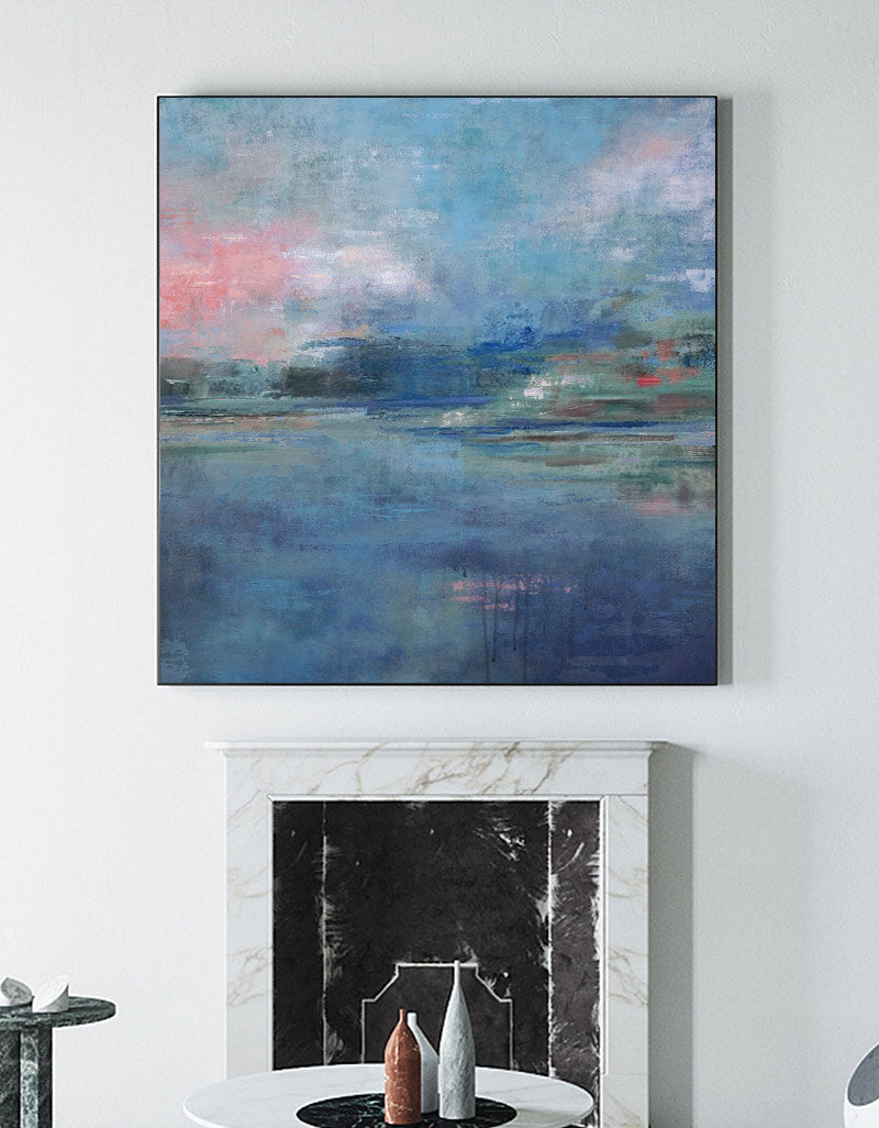Dreamy Impressionist Waterscape  Blended Soft‑Hue Layered Textured Artwork