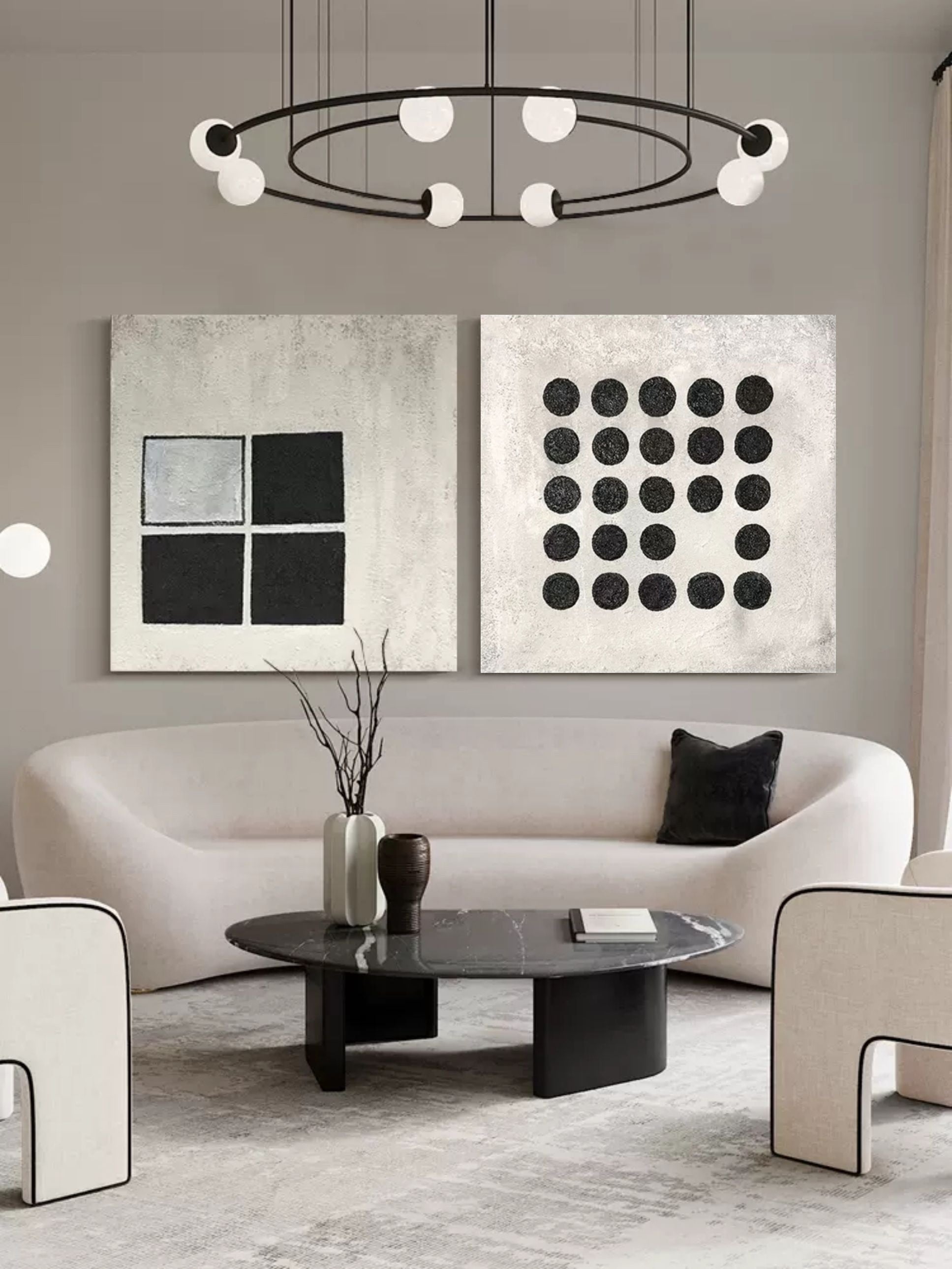 Wall Art Abstract Geometric Modern Serene