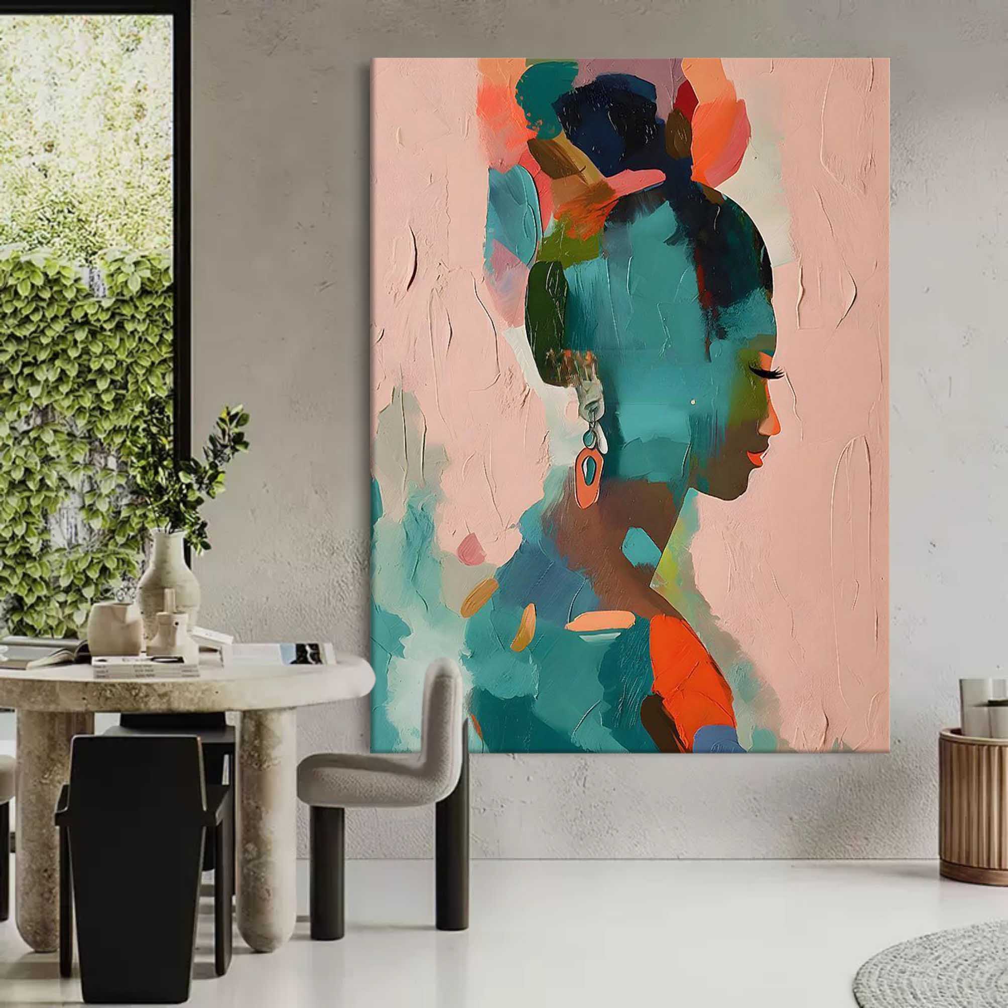 Wall Art Colorful Silhouette Vibrant Abstract