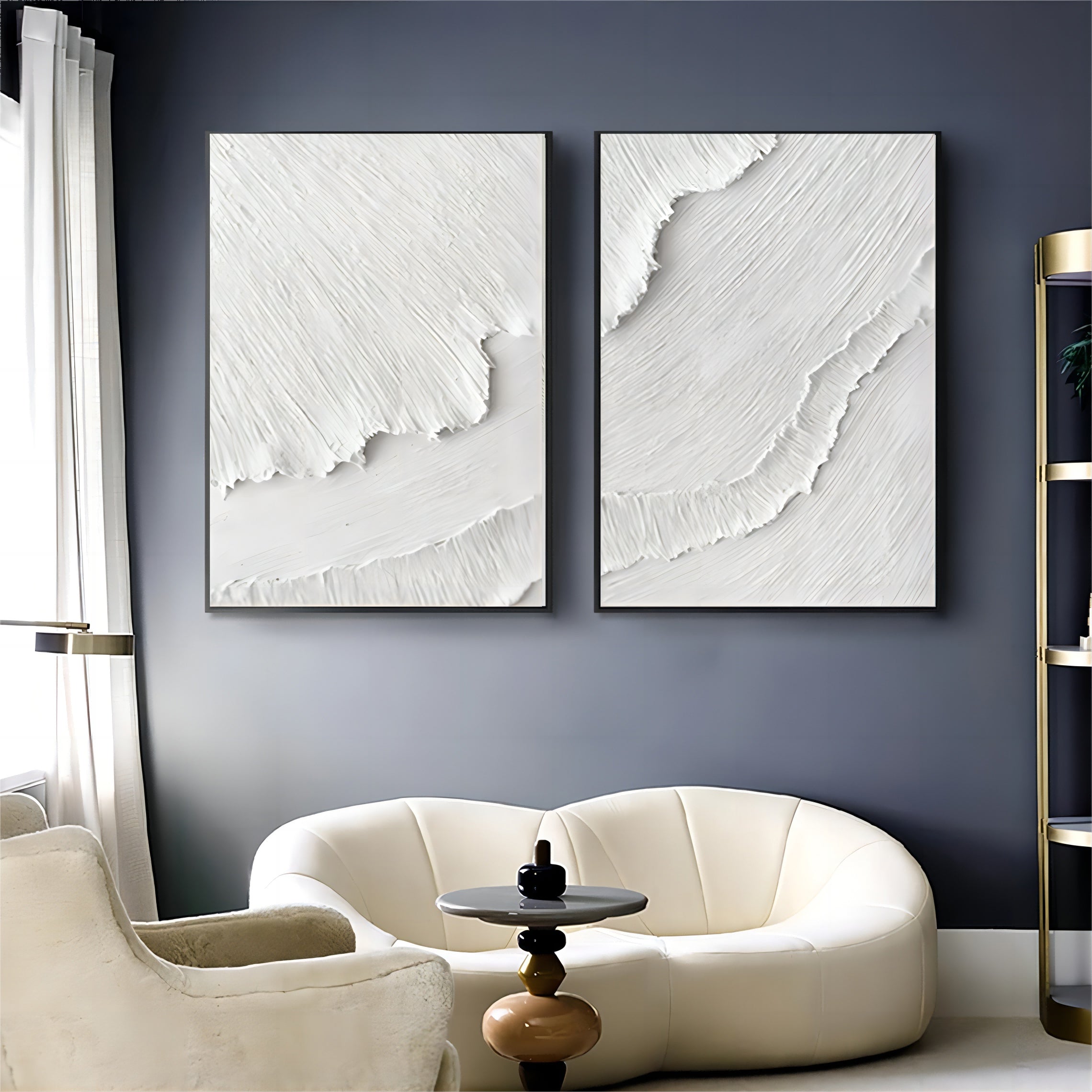 Wall Art Abstract White Serene Modern