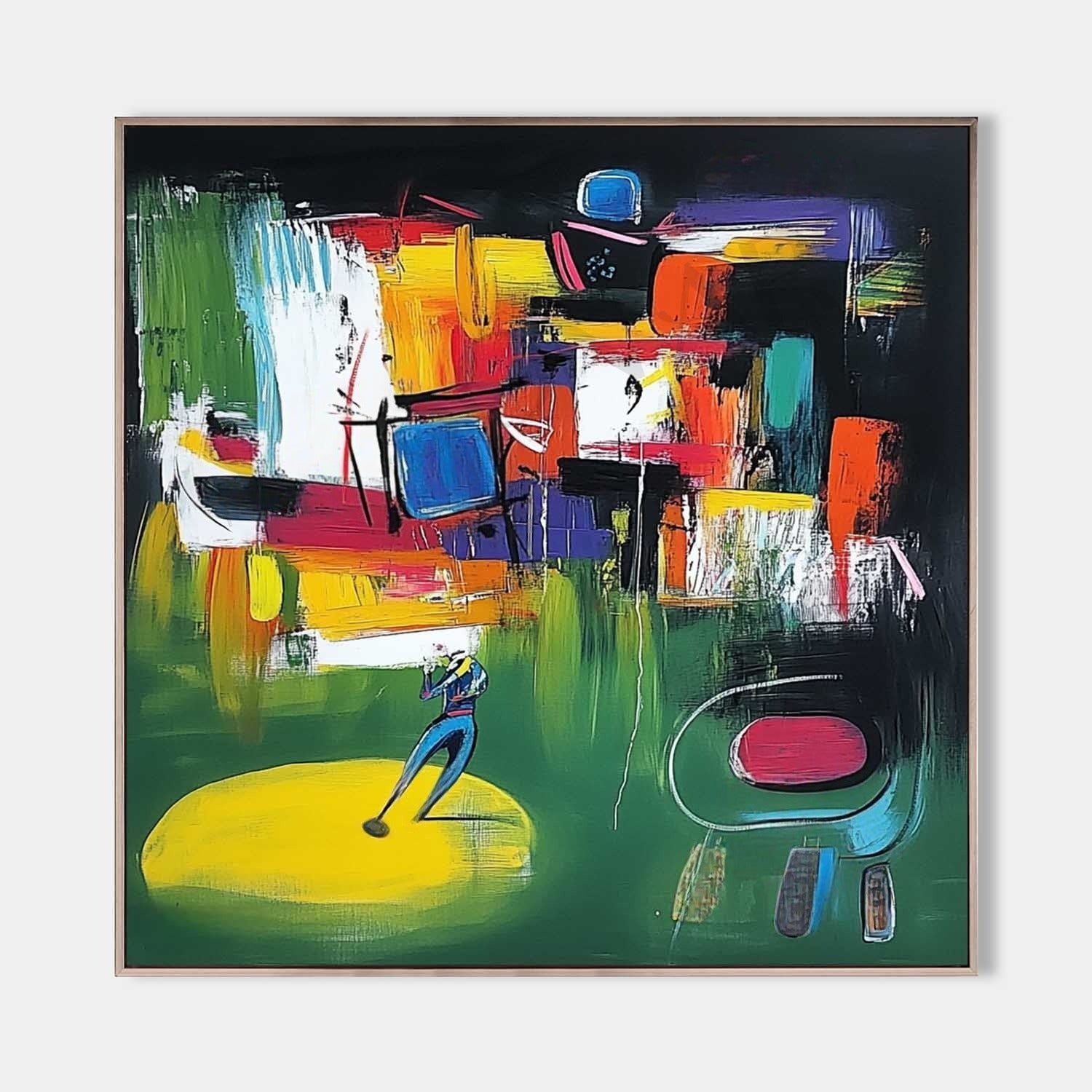Wall Art Expressionist Golf Painting