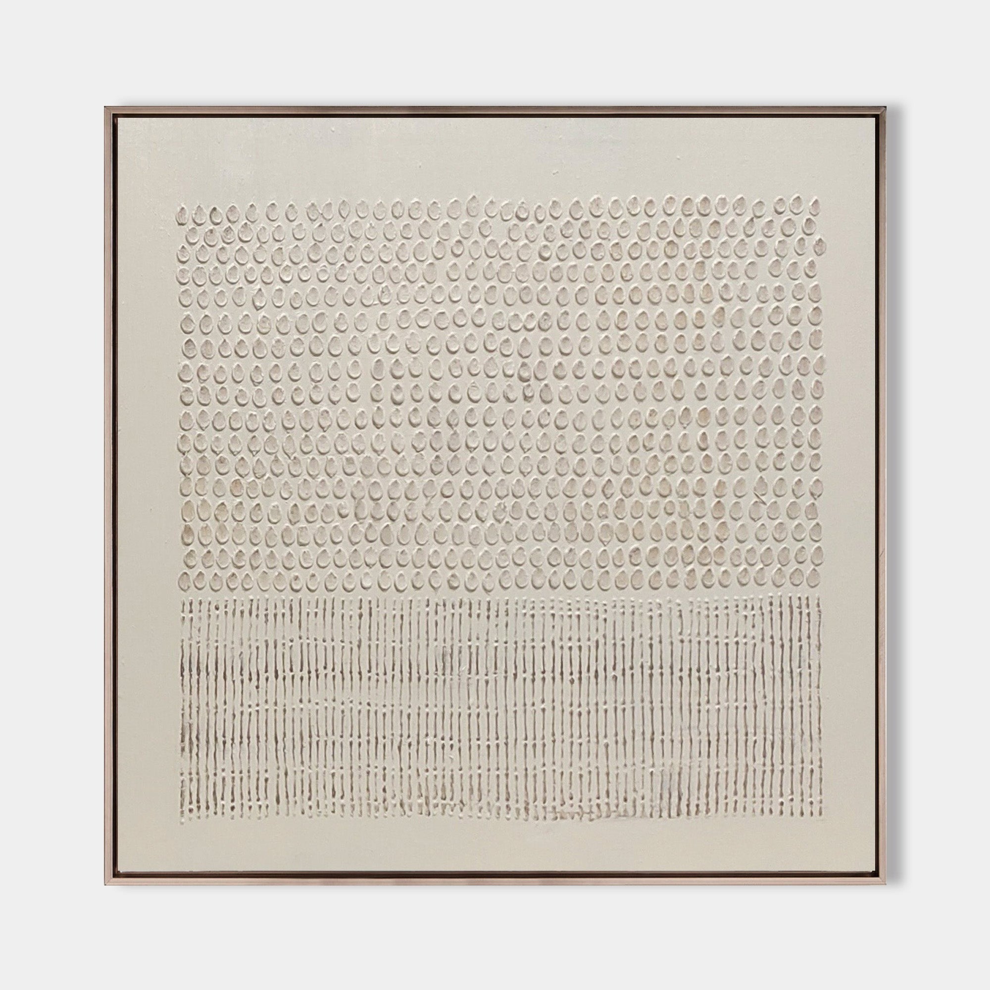 Wabi Sabi Beige Linear Textured Abstract Wall Art