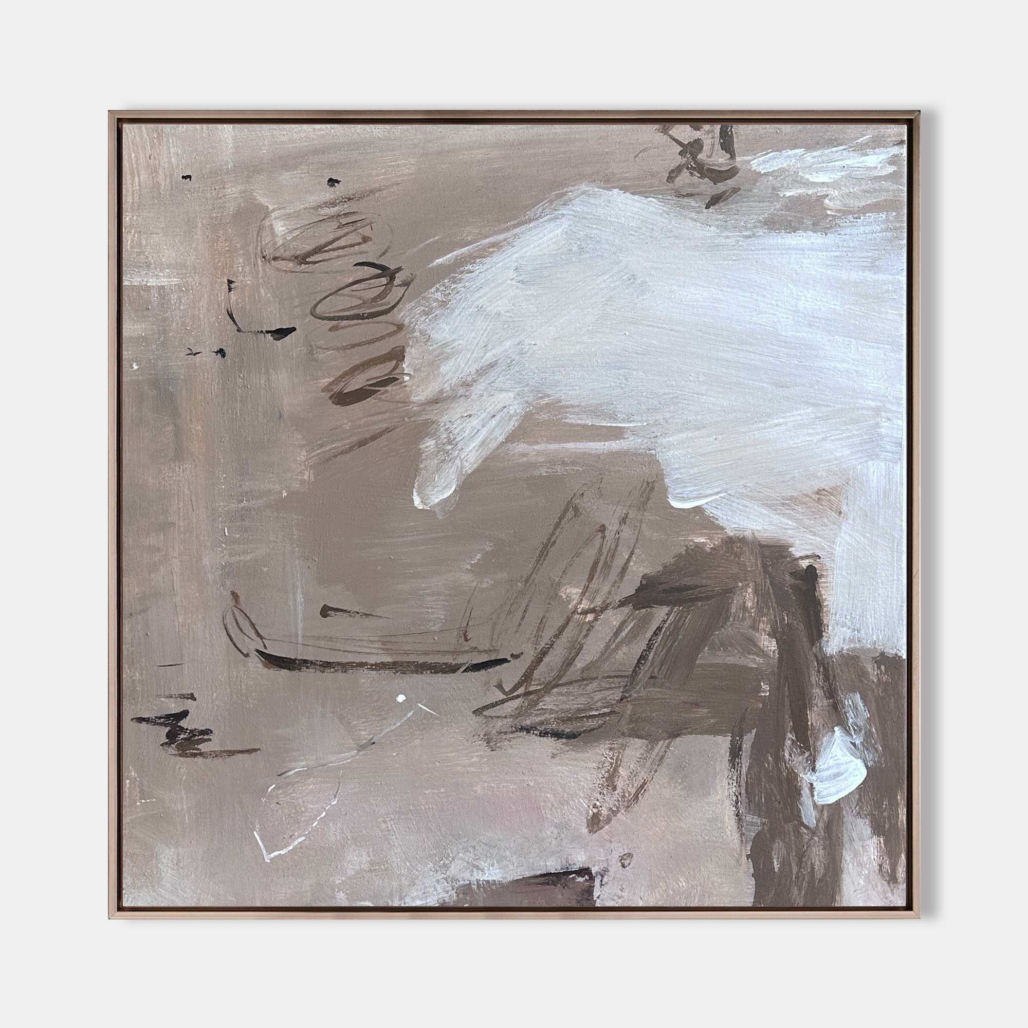 Wall Art Neutral Abstract Line Sketch Texture Modern Minimalist Living Room | Neutralighting