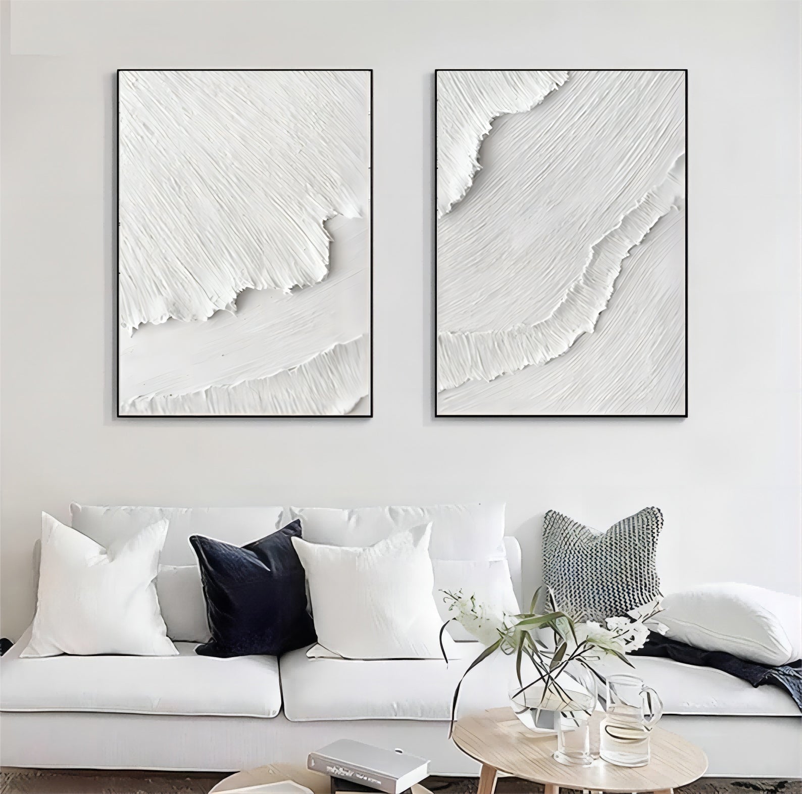 Wall Art Abstract White Serene Modern