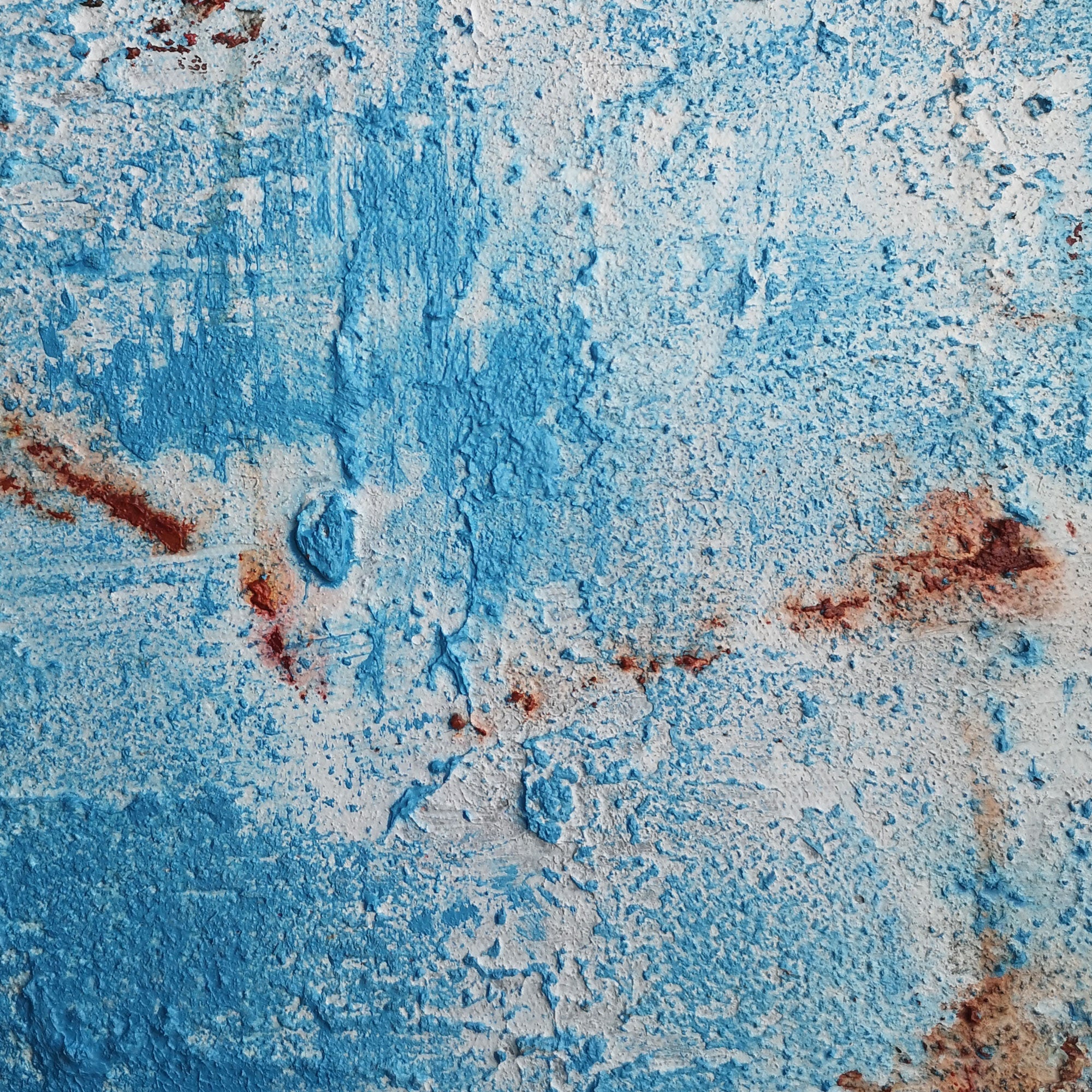 Blue Rust Textured Abstract Canvas Wall Art