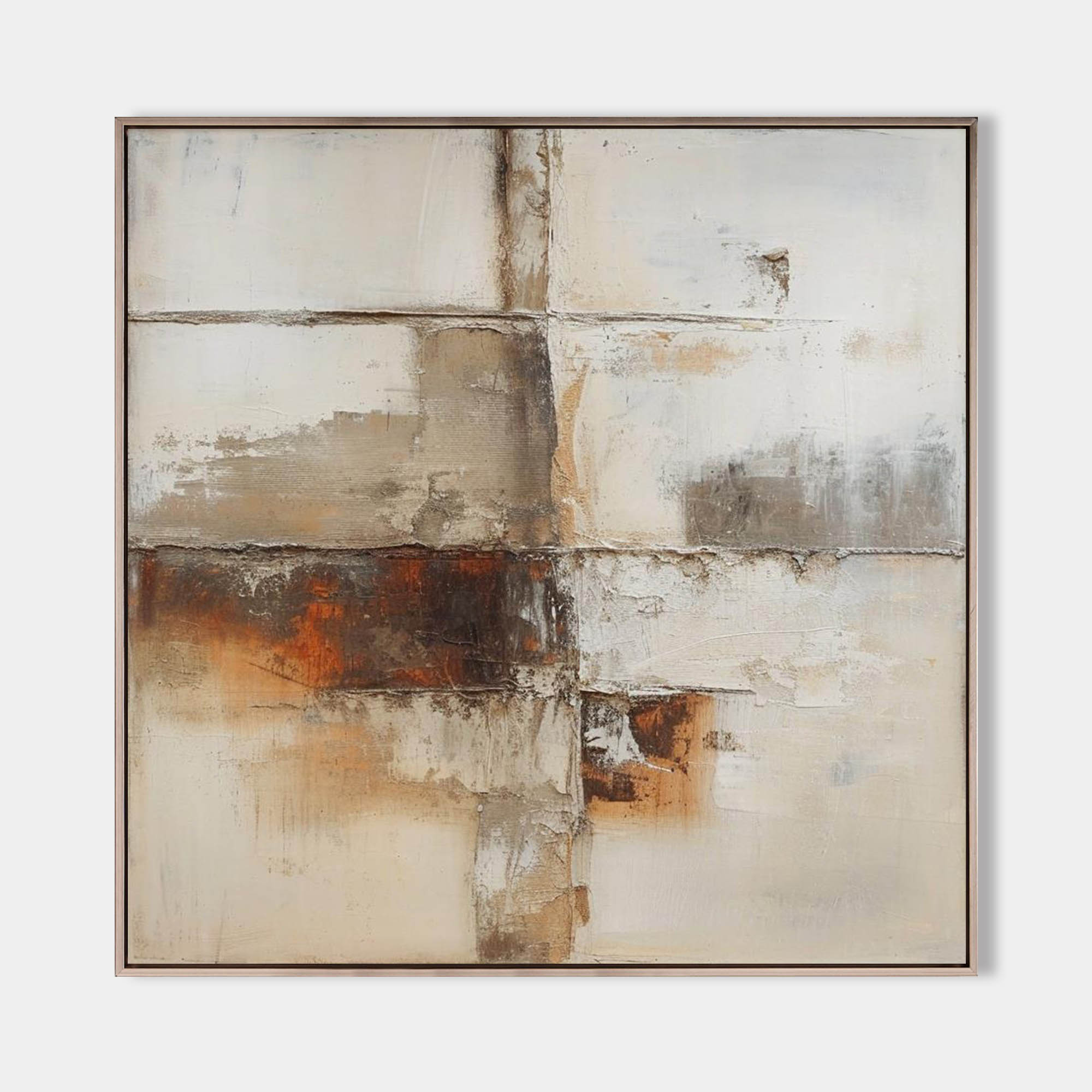 Neutral Beige Brown Abstract Painting