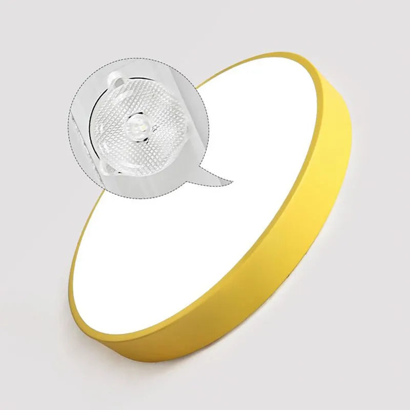 Valentina Ceiling Light Rond Flush Mount, Yellow/Blue/Green/Pink/Grey, Bedroom - Neutralighting