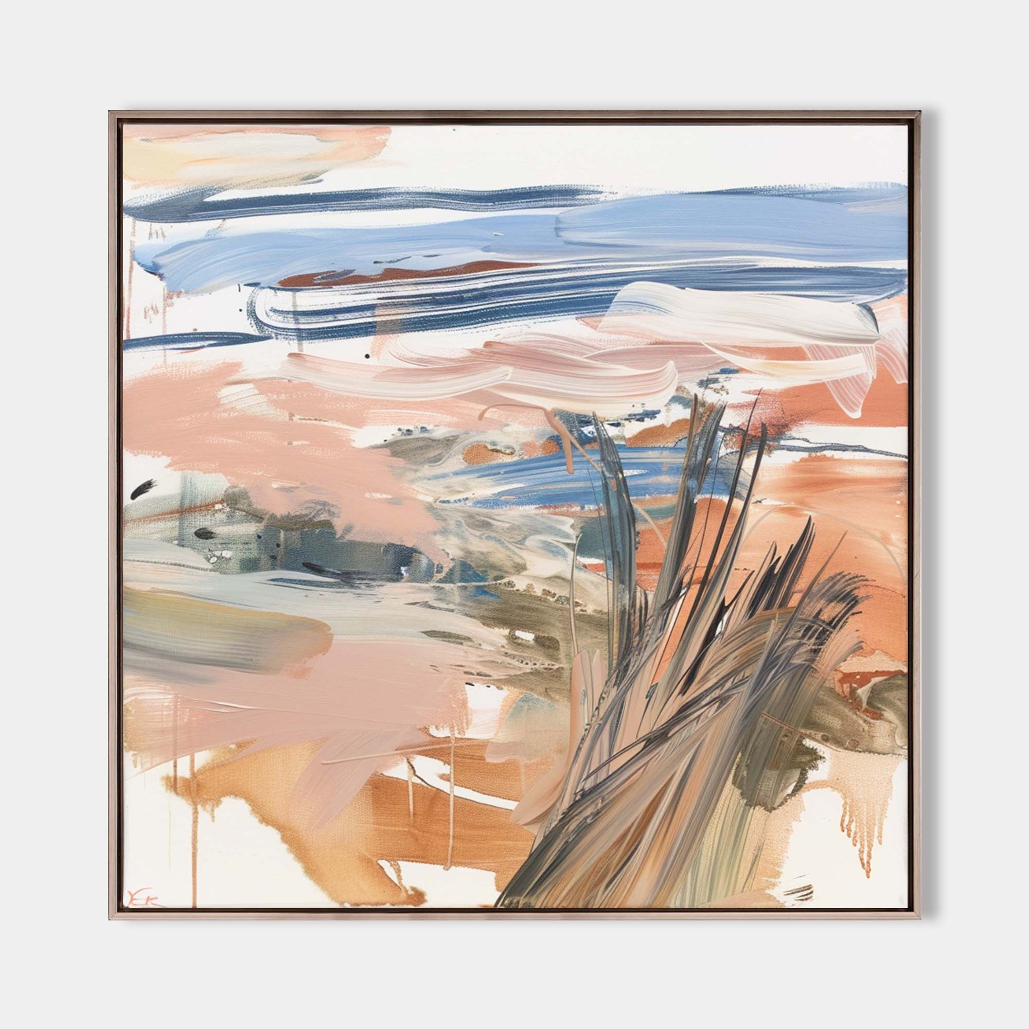 Coastal Brushstrokes Abstract Landscape Art