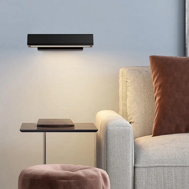 Orin Modern Rectangles Metal Rotatable Wall Lamp, Black/White - Neutralighting