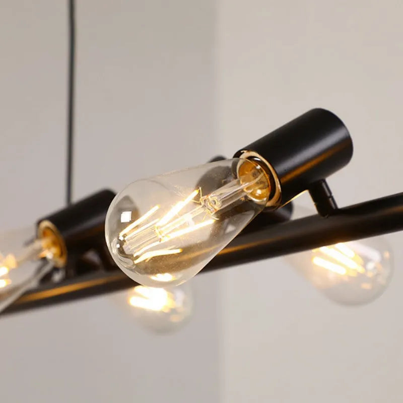 Epoch Vintage LED Chandelier Black Metal Dining/Living Room/Bar - Neutralighting