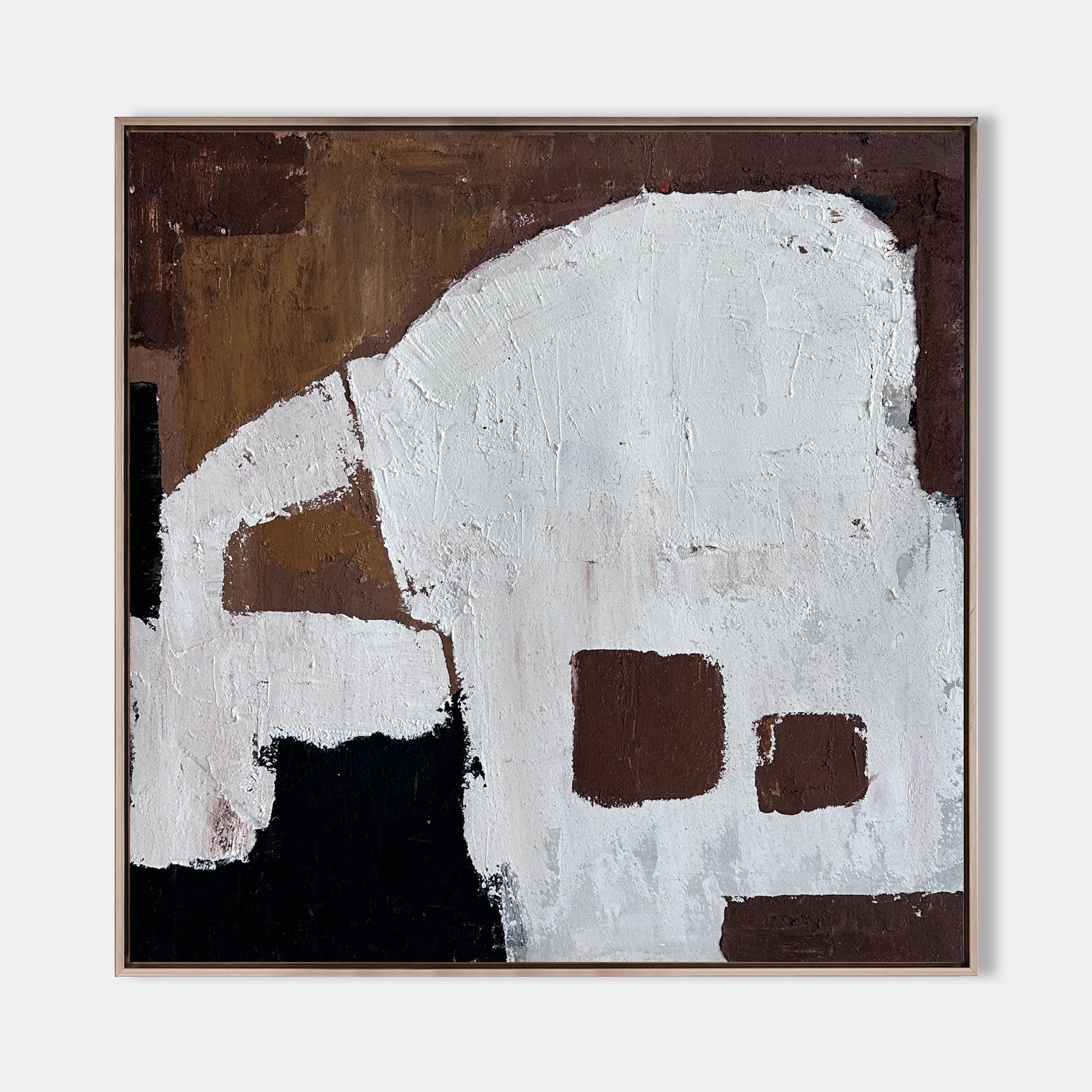 Brown Geometric Abstract Canvas Wall Art