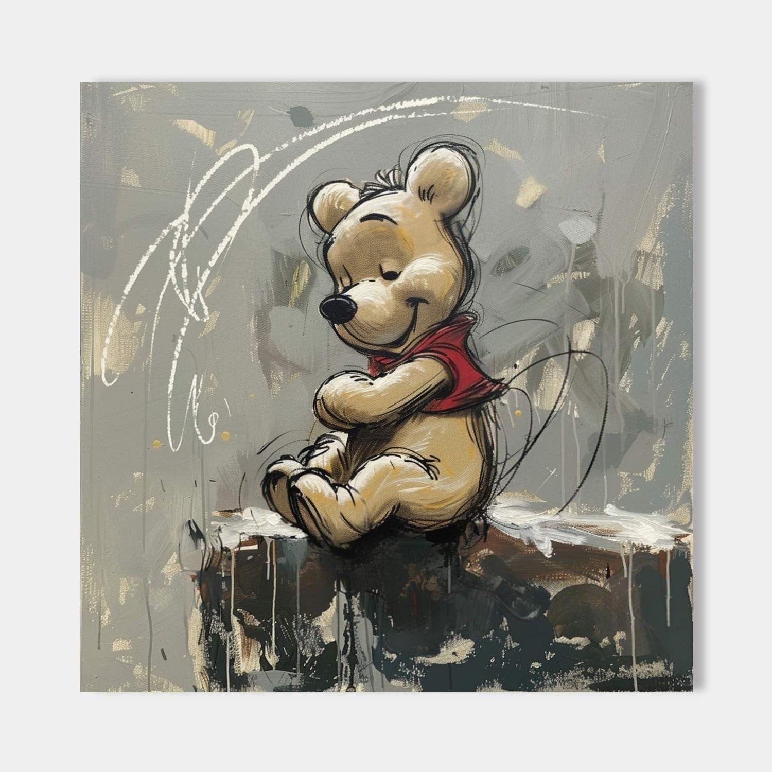 Wall Art Textured Whimsical Winnie Pop