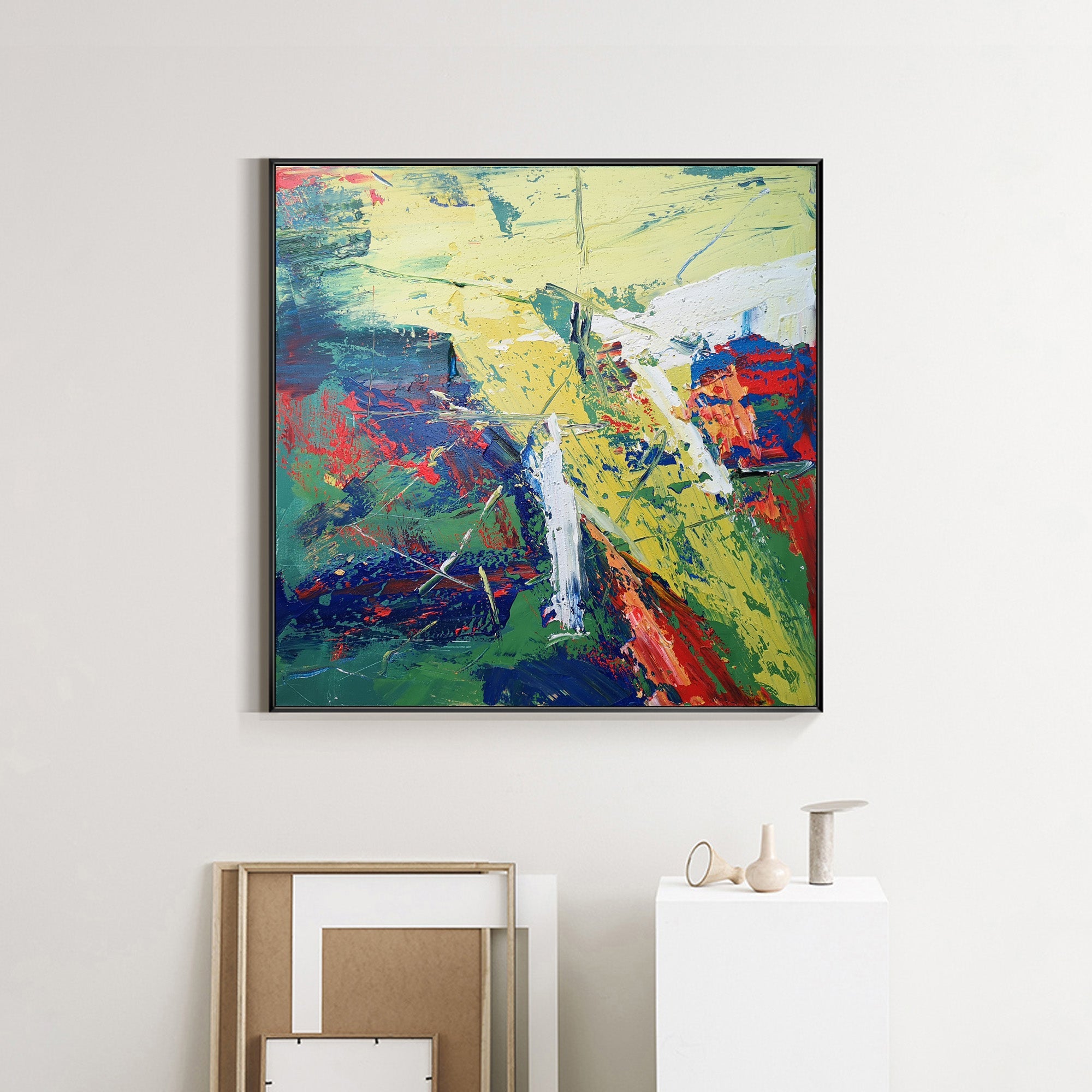 Blue Red Abstract Painting