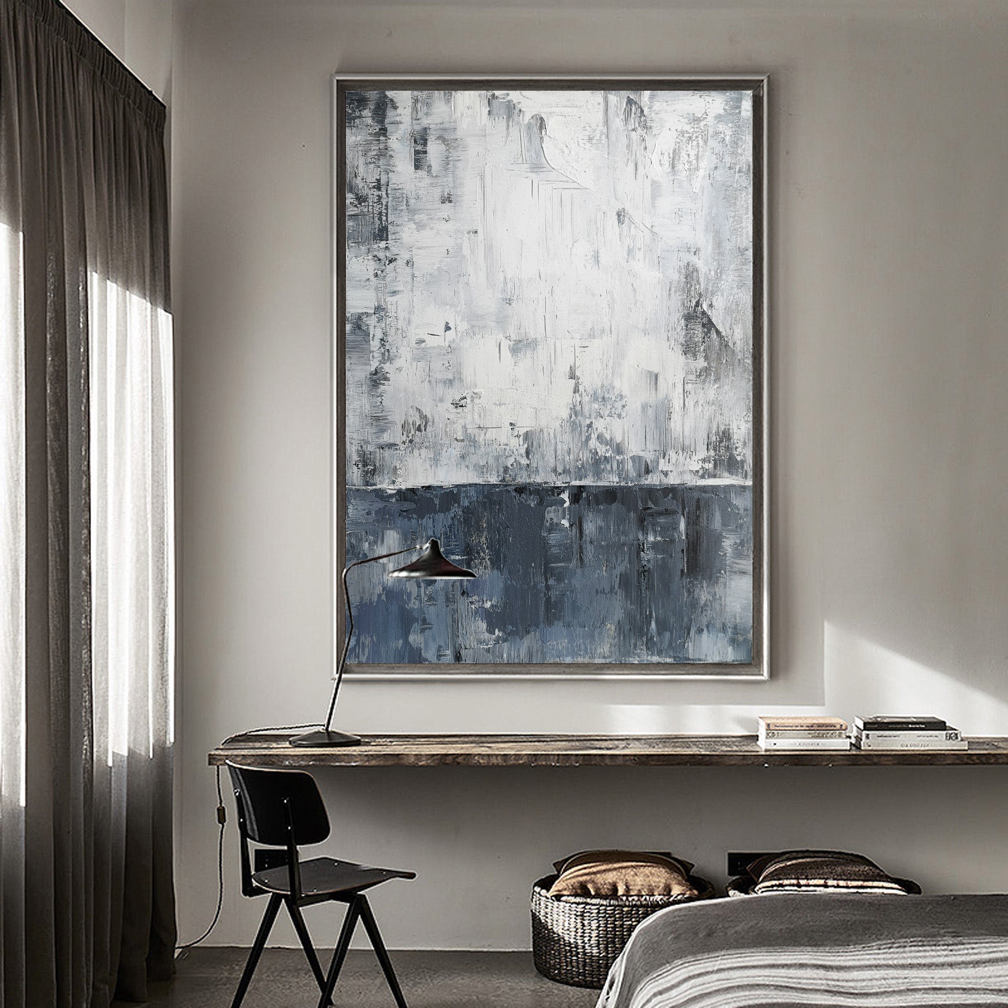 Blue White Abstract Painting