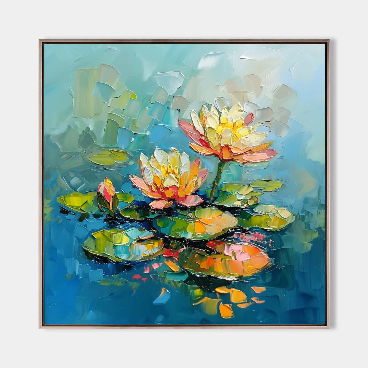 Colorful Lotus Flower Abstract Painting