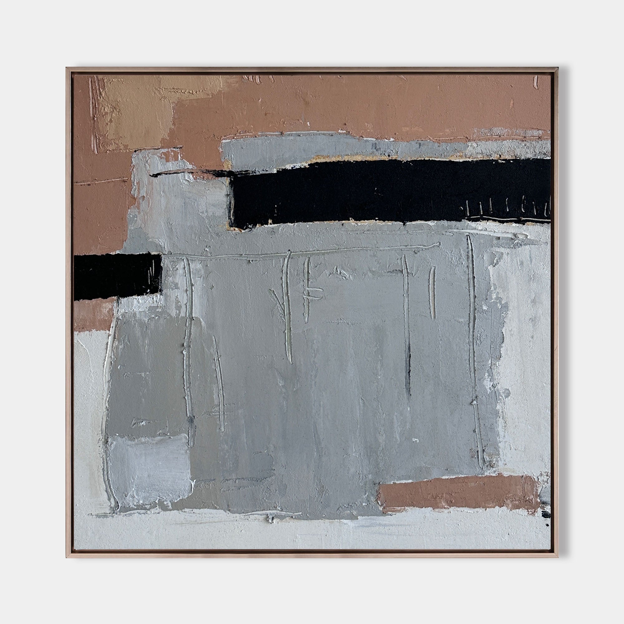 Brown Black Modern Abstract Wall Art