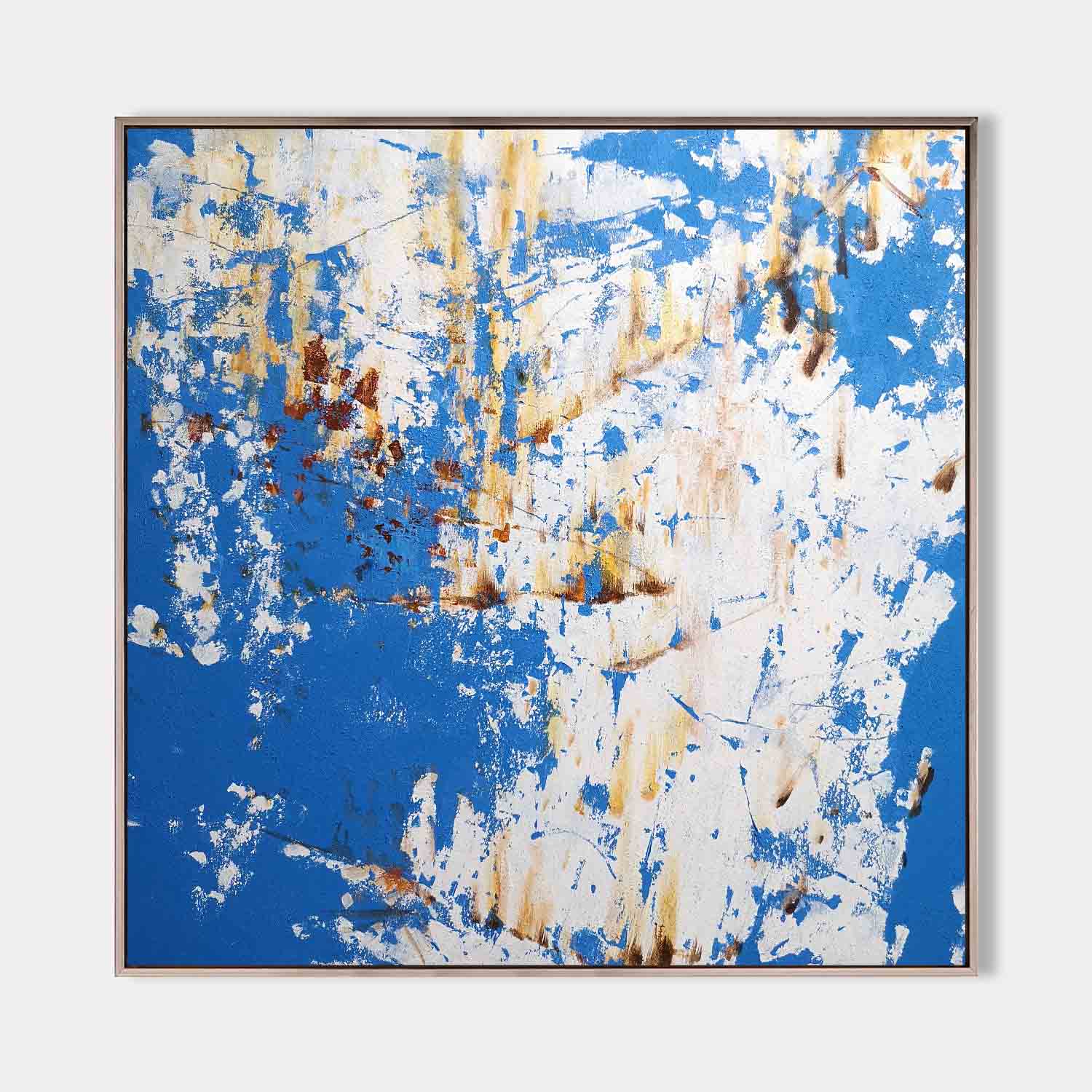 lue Gold Abstract Canvas Wall Art