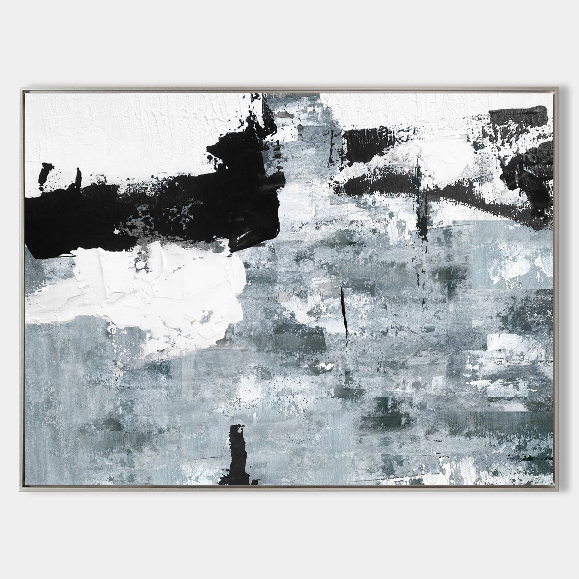 Black Grey Abstract Expressionist Painting