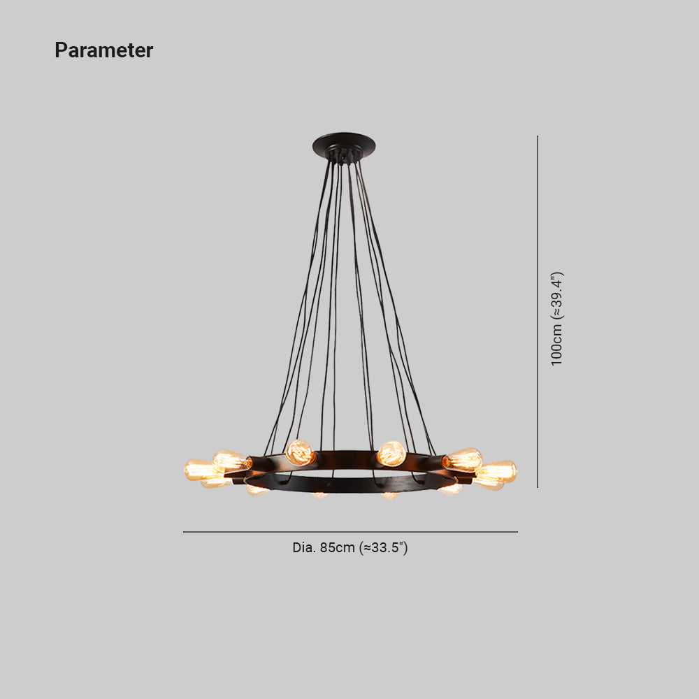 Silva Vintage LED Chandelier Brown Metal Living Room/Bar