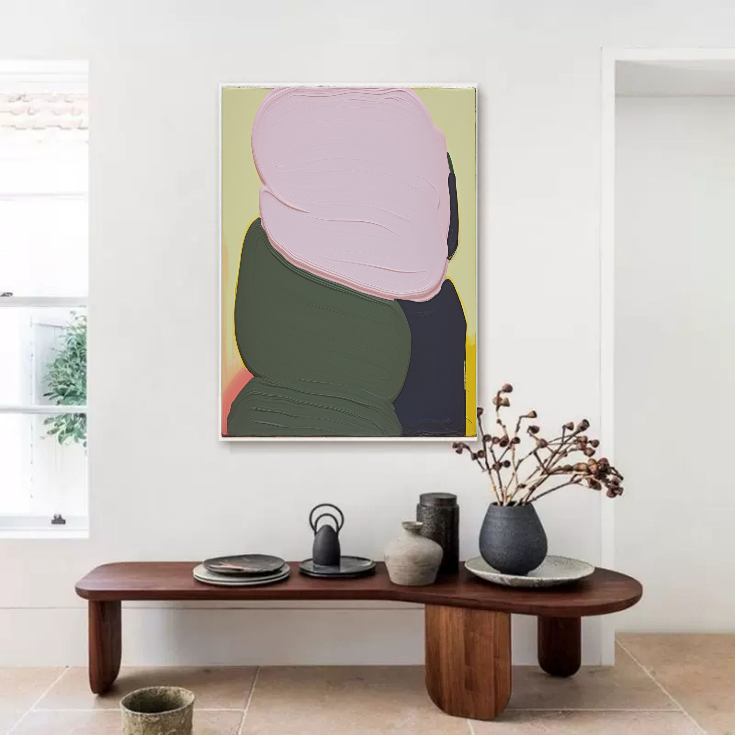 Wall Art Minimalist Composition Overlapping Green Scandinavian