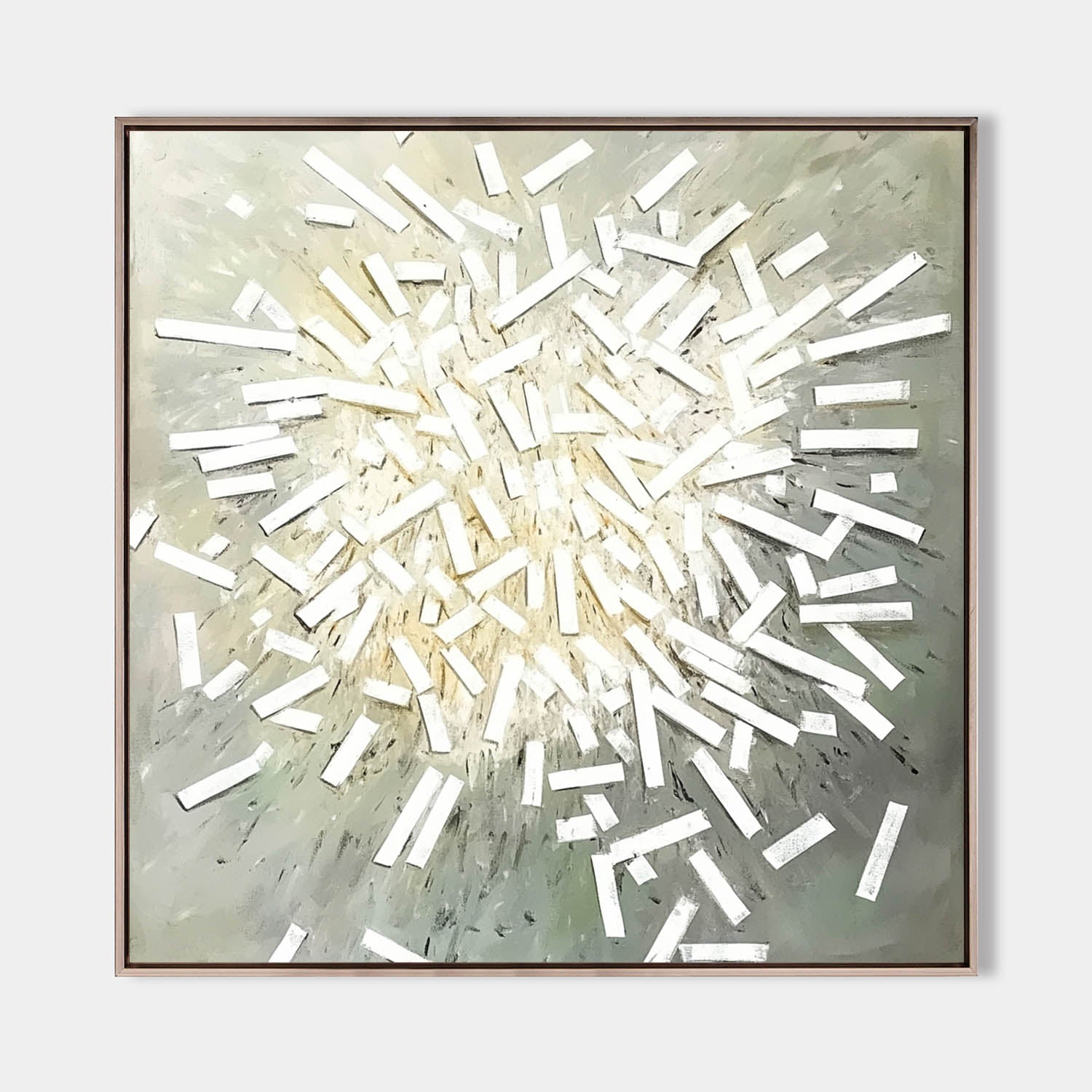 Liora White Burst Textured Canvas Wall Art