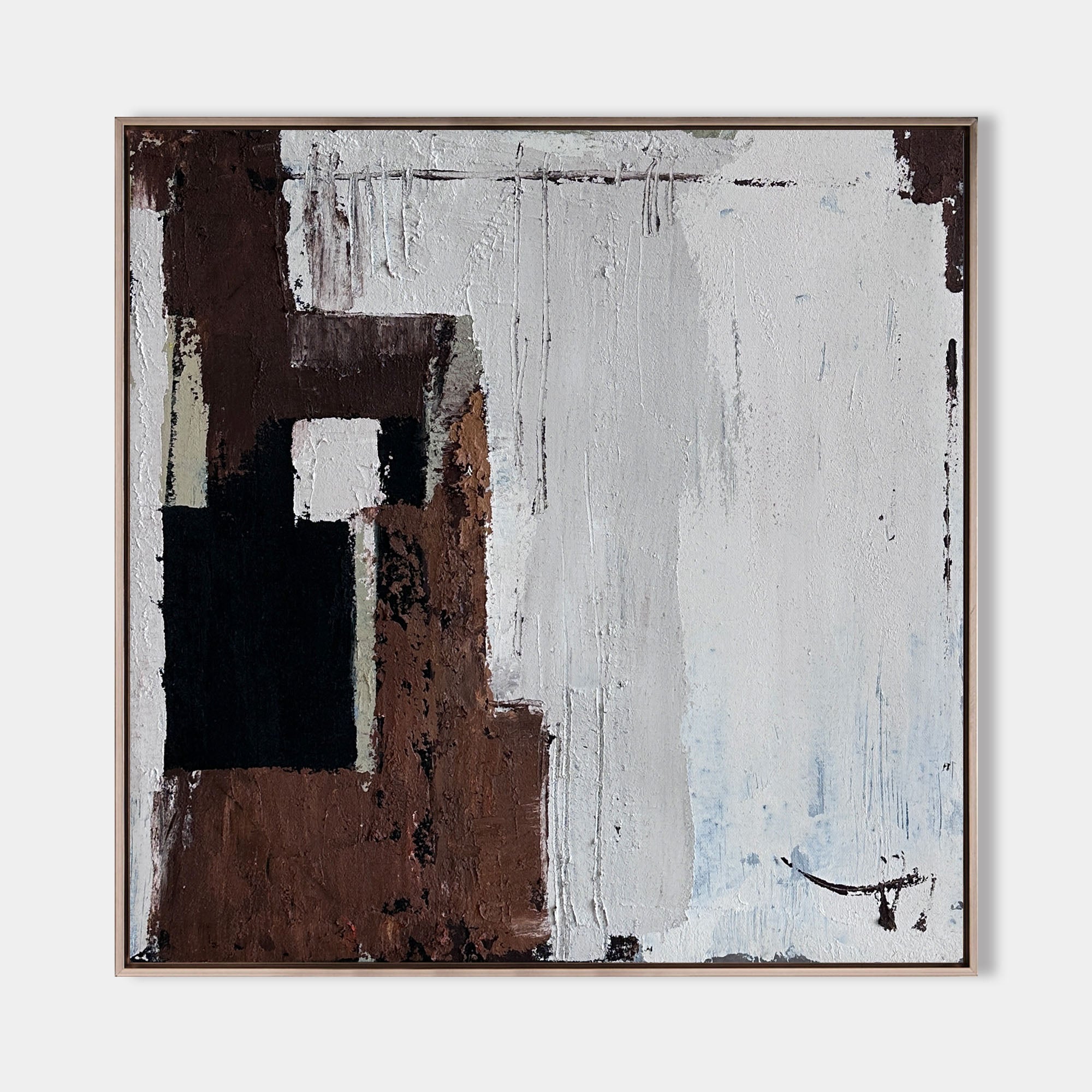 Rough Textured Block‑Shaped Abstract Hand‑Painted Artwork