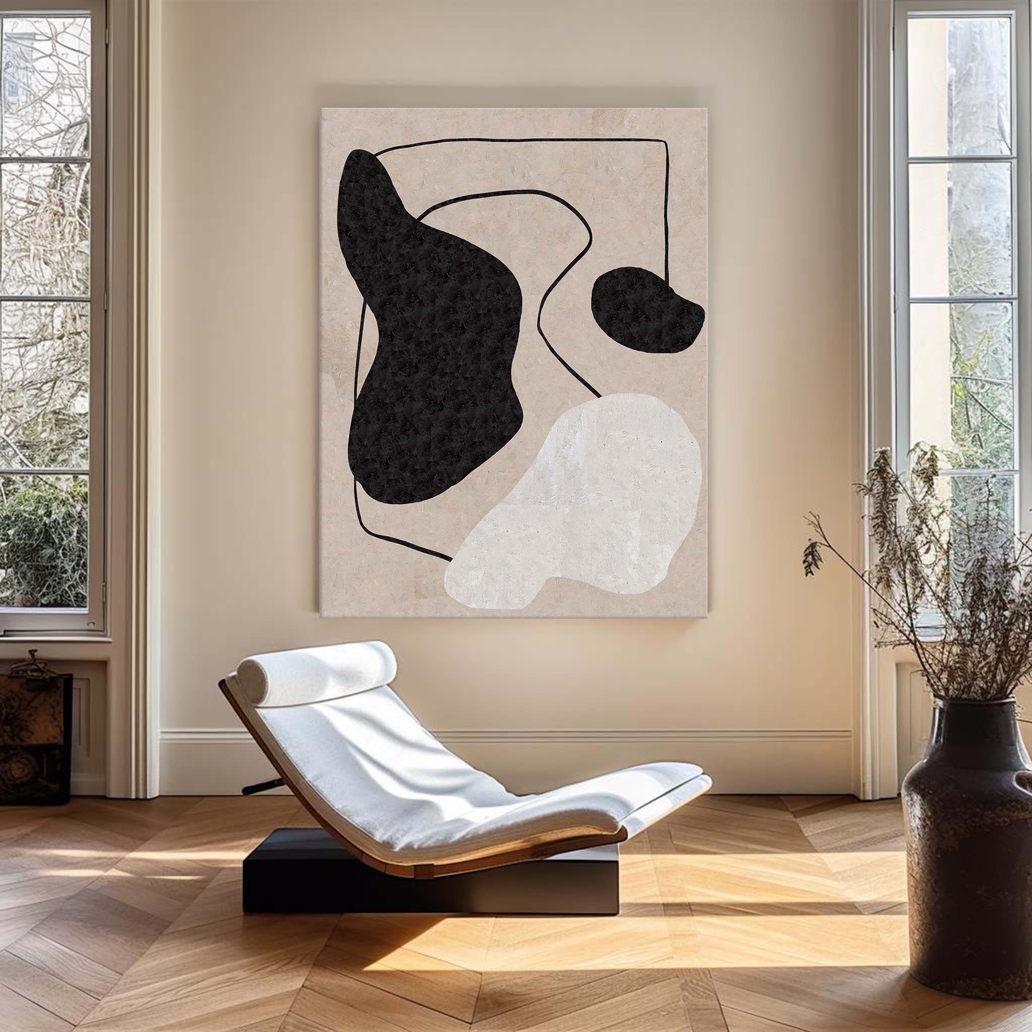 Beige Minimalist Abstract Painting ABAV196 - Neutralighting