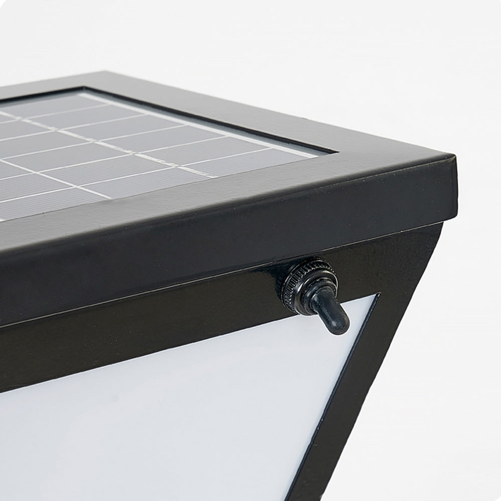 Ray Modern Metal Tapered Solar Outdoor Path Light, Black - Neutralighting