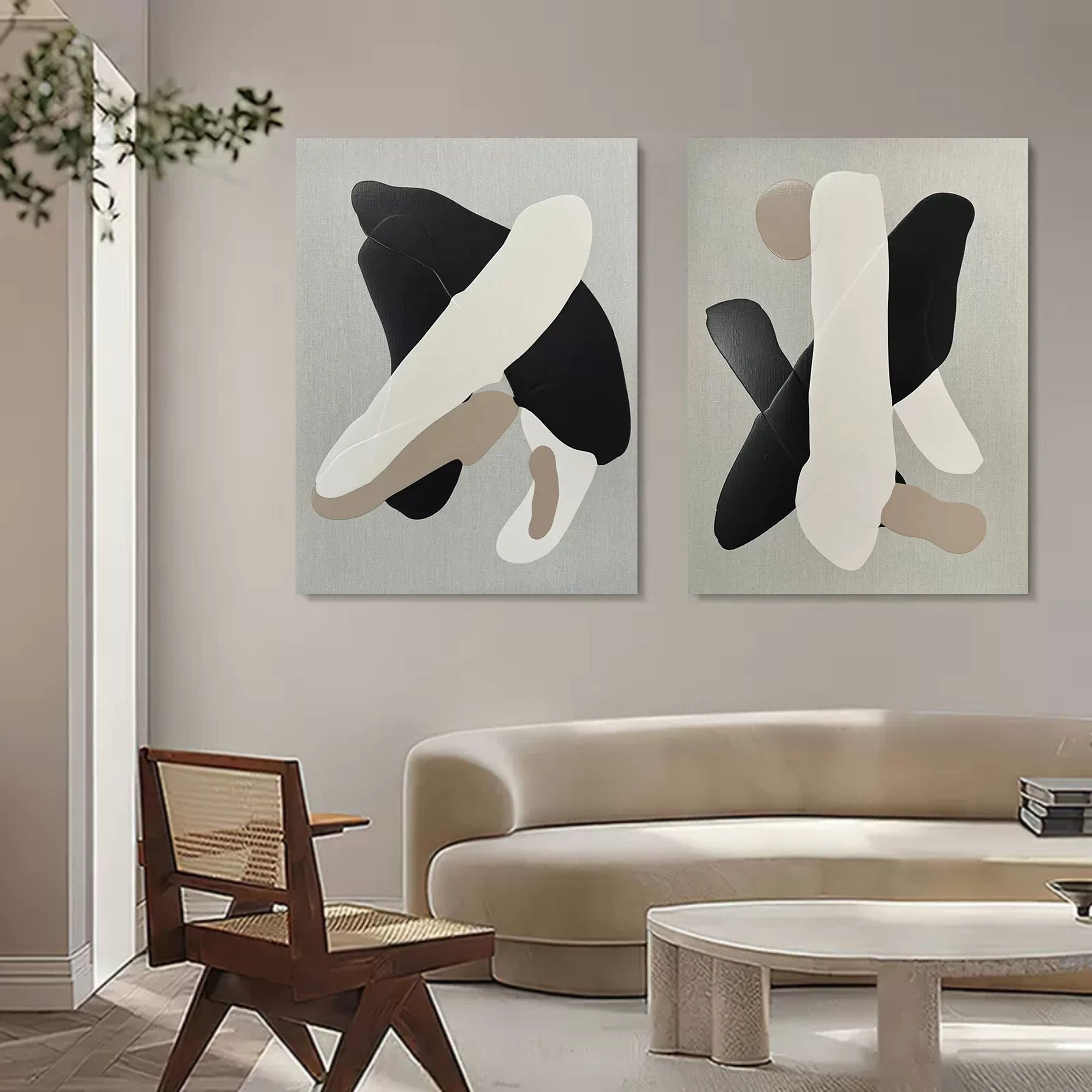 Abstract Painting Set Of 2 SP072 - Neutralighting