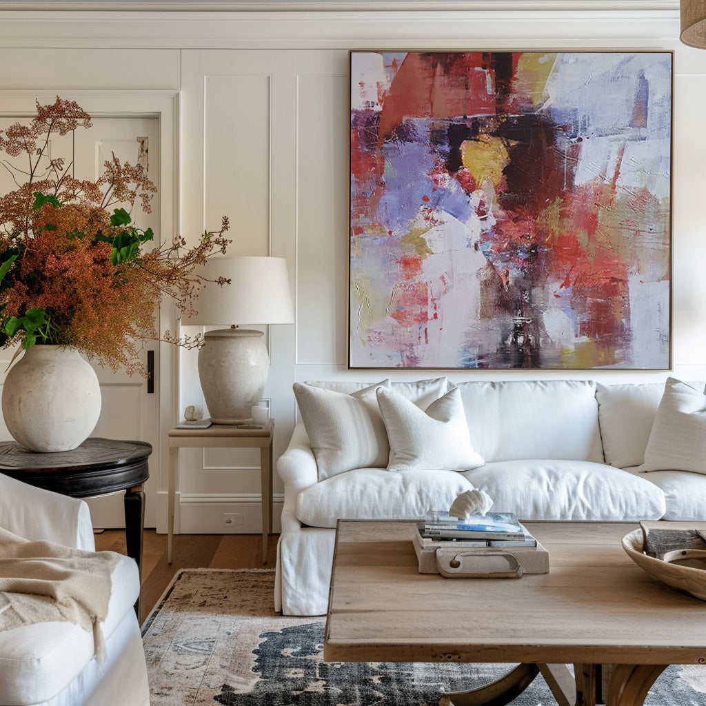 Vibrant Color Abstract Square Canvas Wall Art