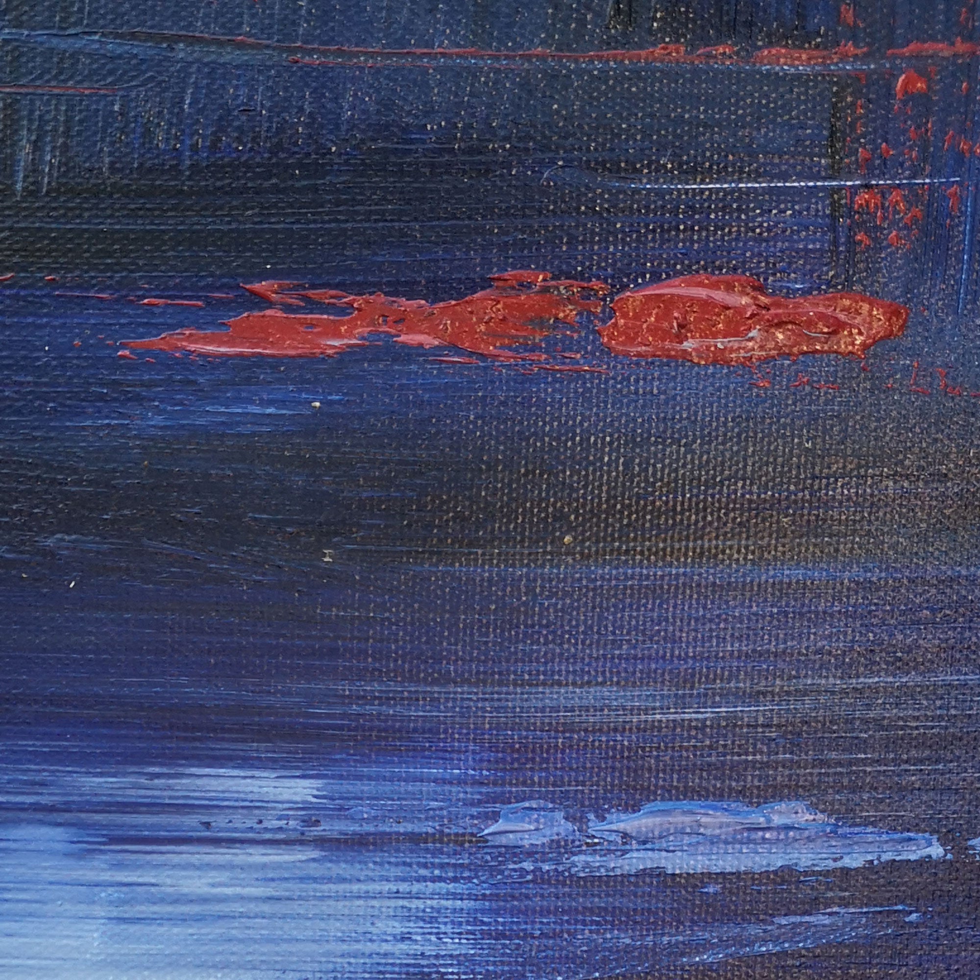 Blue Red Abstract Expressionist Painting