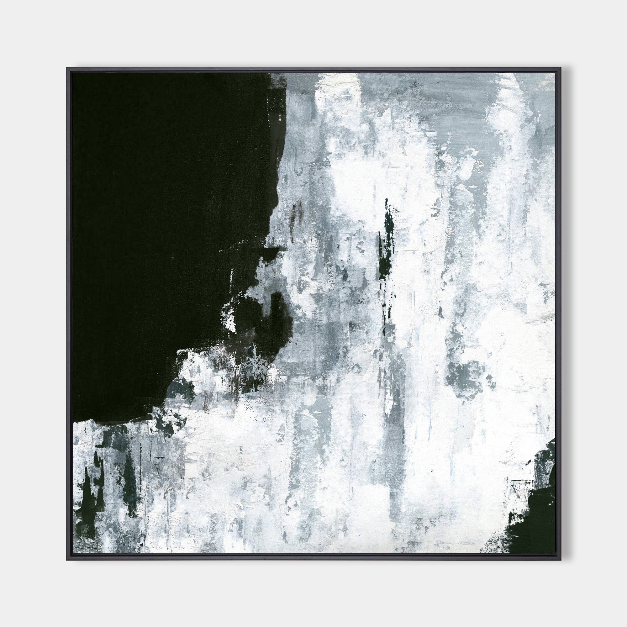 Rothko Style Black White Grey Abstract Wall Canvas