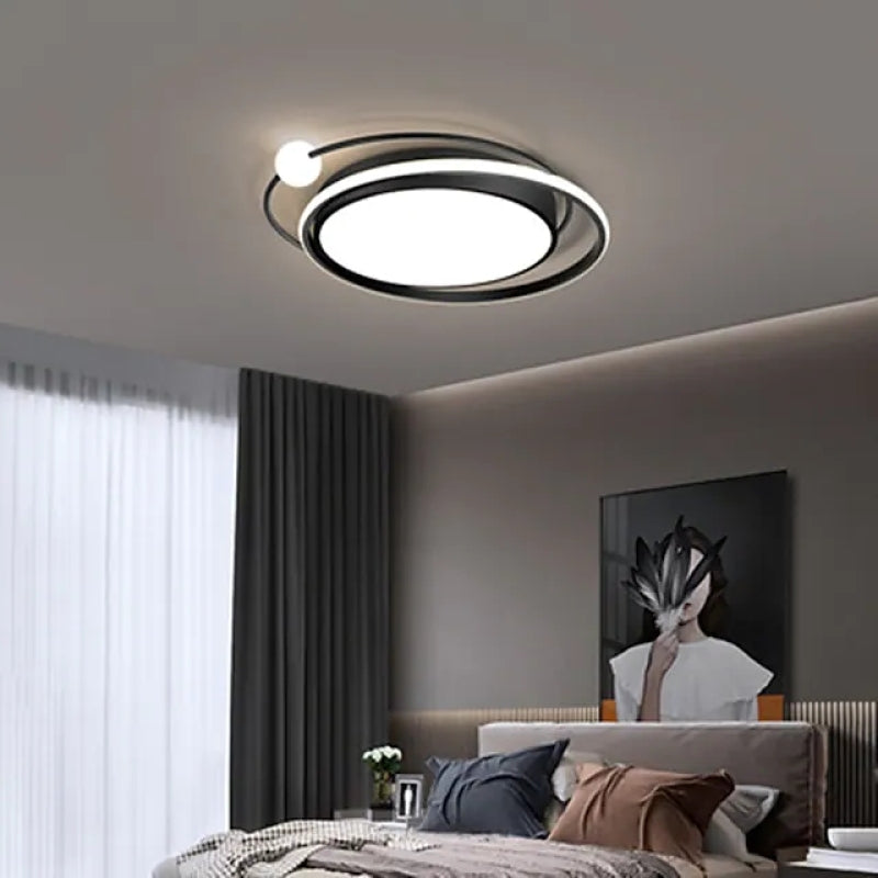 Arisha Modern Multi Orbit Flush Mount Ceiling Light, Black/Gold - Neutralighting