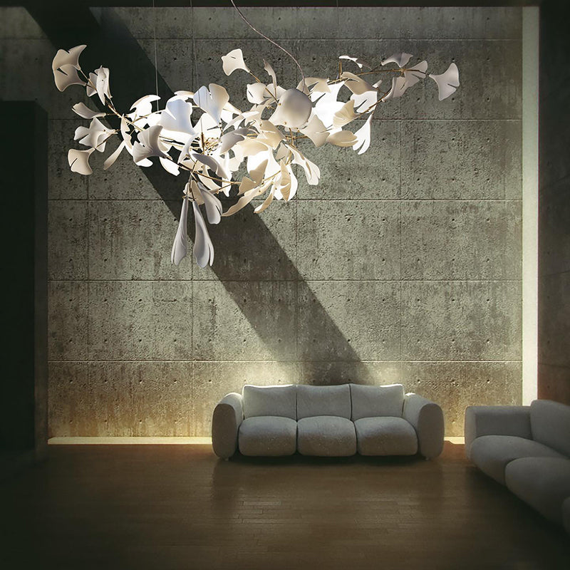 Olivia Luxury Ceramic Chandelier Large Foyer, Gingko leaf, Living Room - Neutralighting