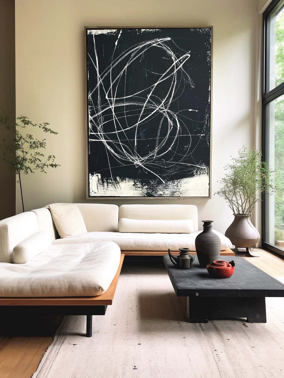 Black Abstract Painting ABAV523 - Neutralighting