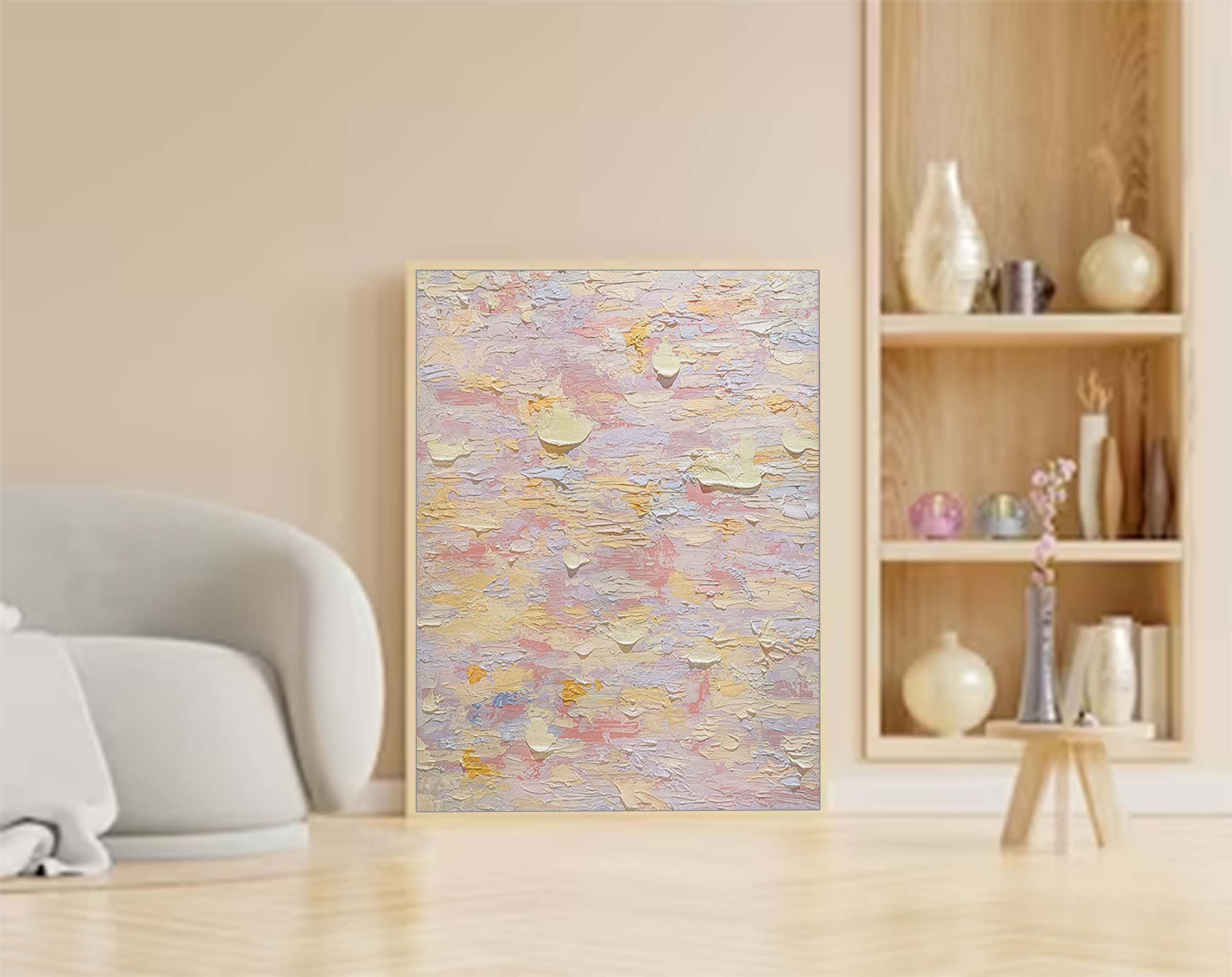 Wall Art Abstract Soft Pink Warm Gentle Calm