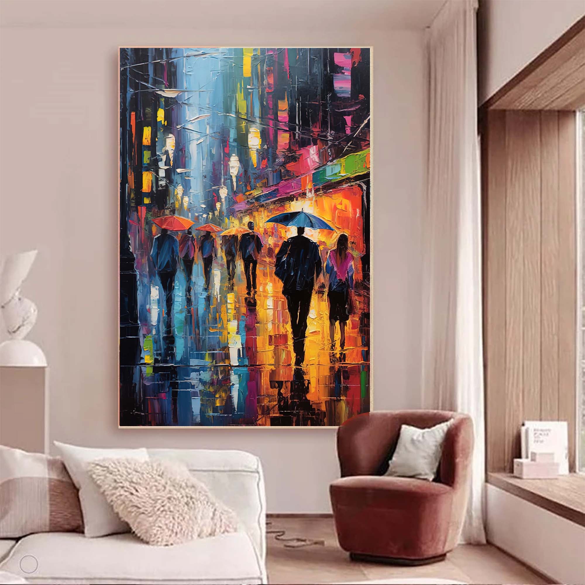 Wall Art Impasto Architecture Vibrant Pop